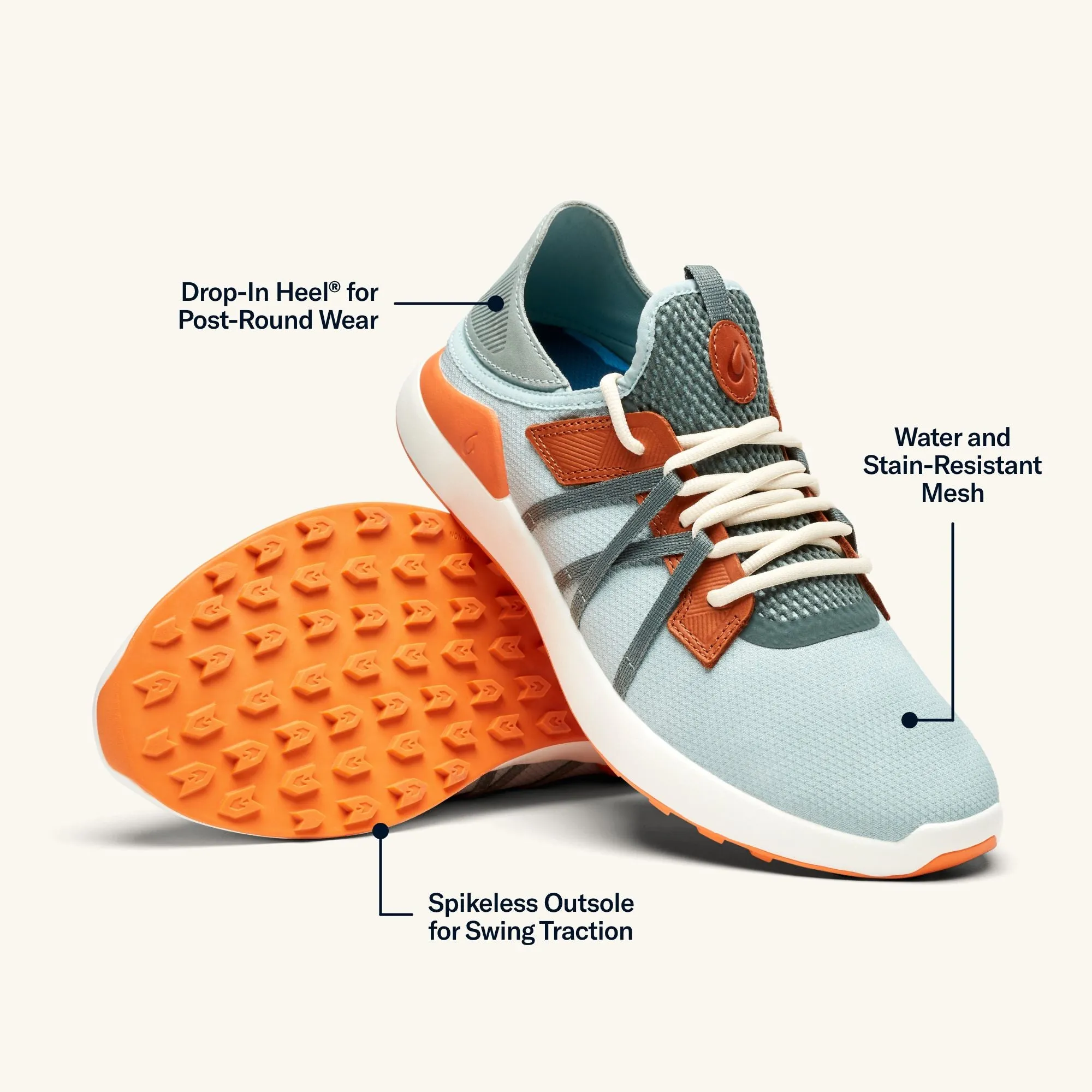 QuickDry Manele - Pale Moss / Molten Orange