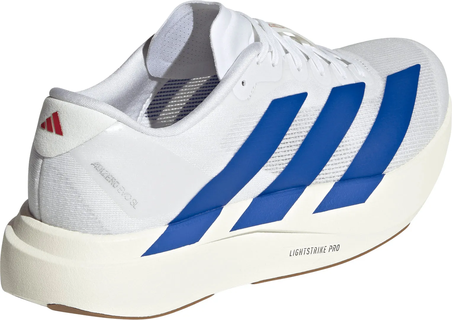 adidas Adizero EVO SL Mens Running Shoes - White Durable Build Weekend Errands Adjustable Straps
