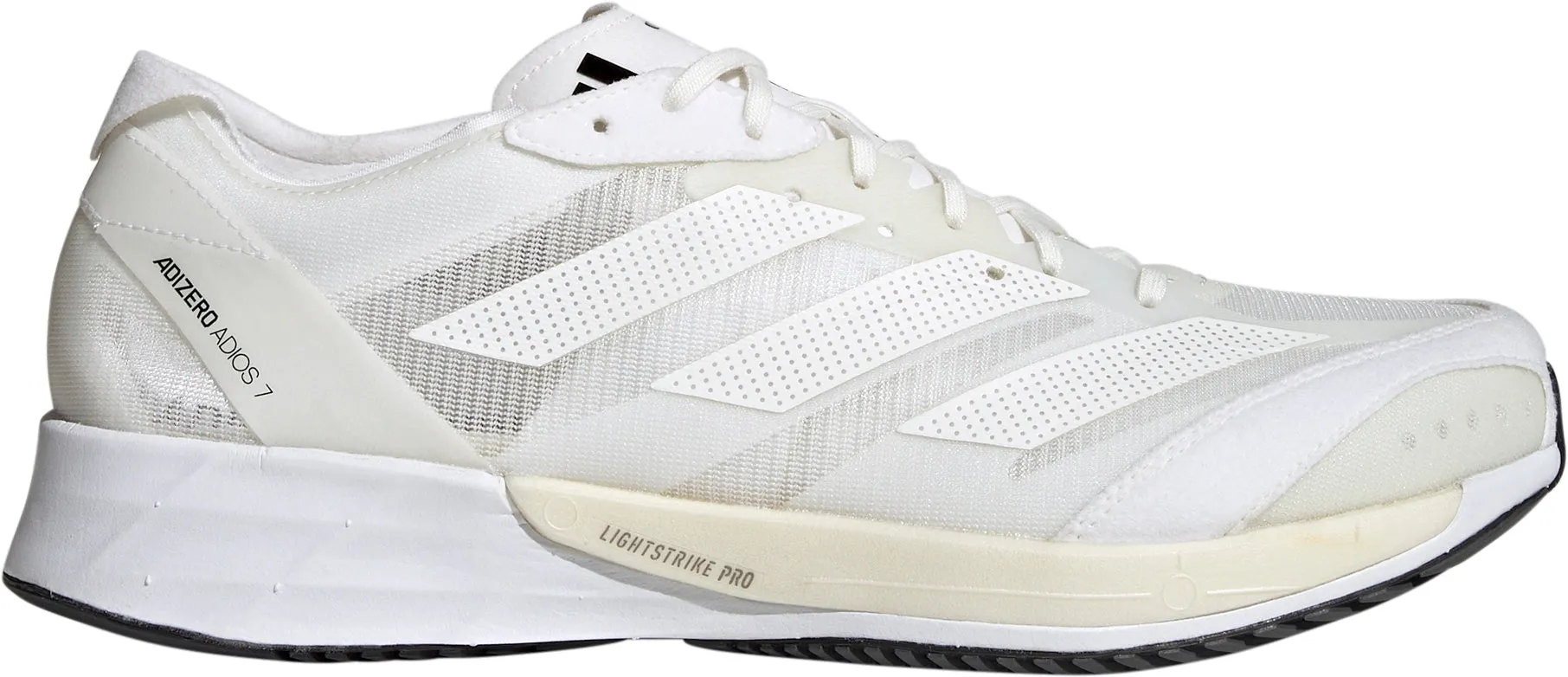 Light Step French Soft adidas Adizero Adios 7 Mens Running Shoes - White