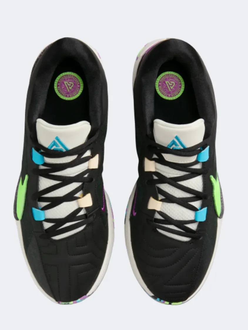 Nike Zoom Freak 5 Men Basketball Basketball Shoes Black/Fuchsia/Blue Comfort Enhancing