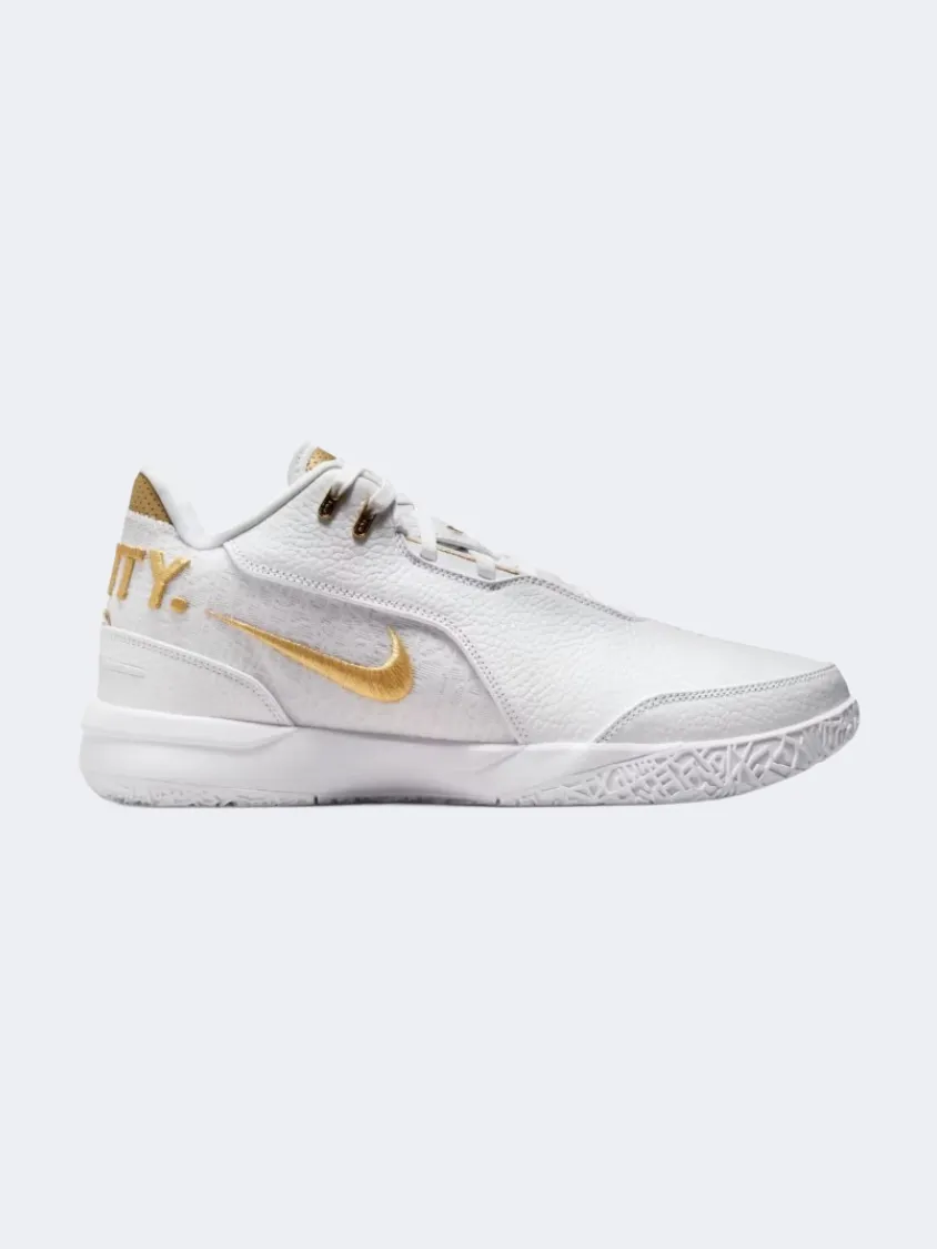 Nike Zoom Lebron Nxxt Generation Ampd Men Basketball Shoes White/Gold/Black Odor Resistant