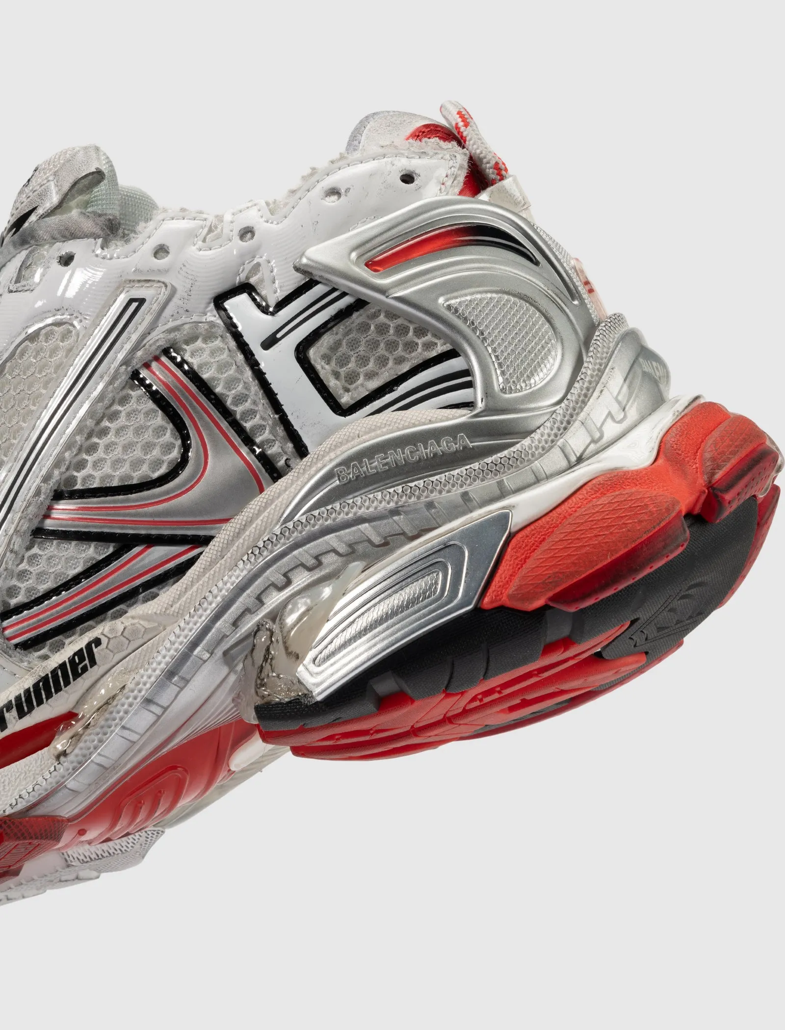 MESH RUNNER "WHITE/ RED" Wide toe box