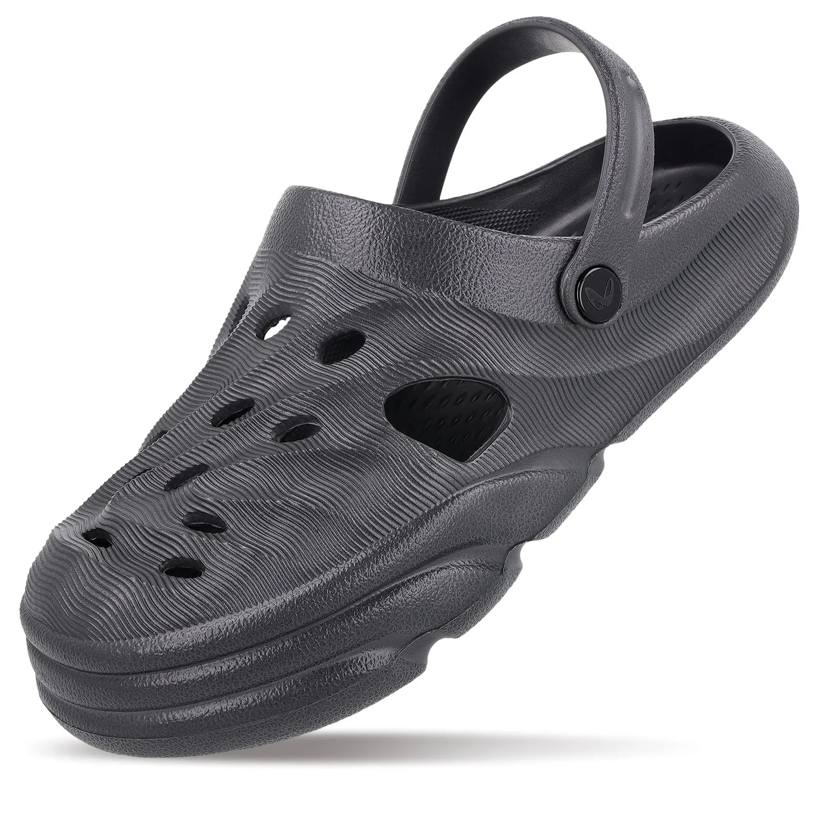 Bare Foot Chic Vacation Sandals Men's Clogs  - WC8732 Dark Grey