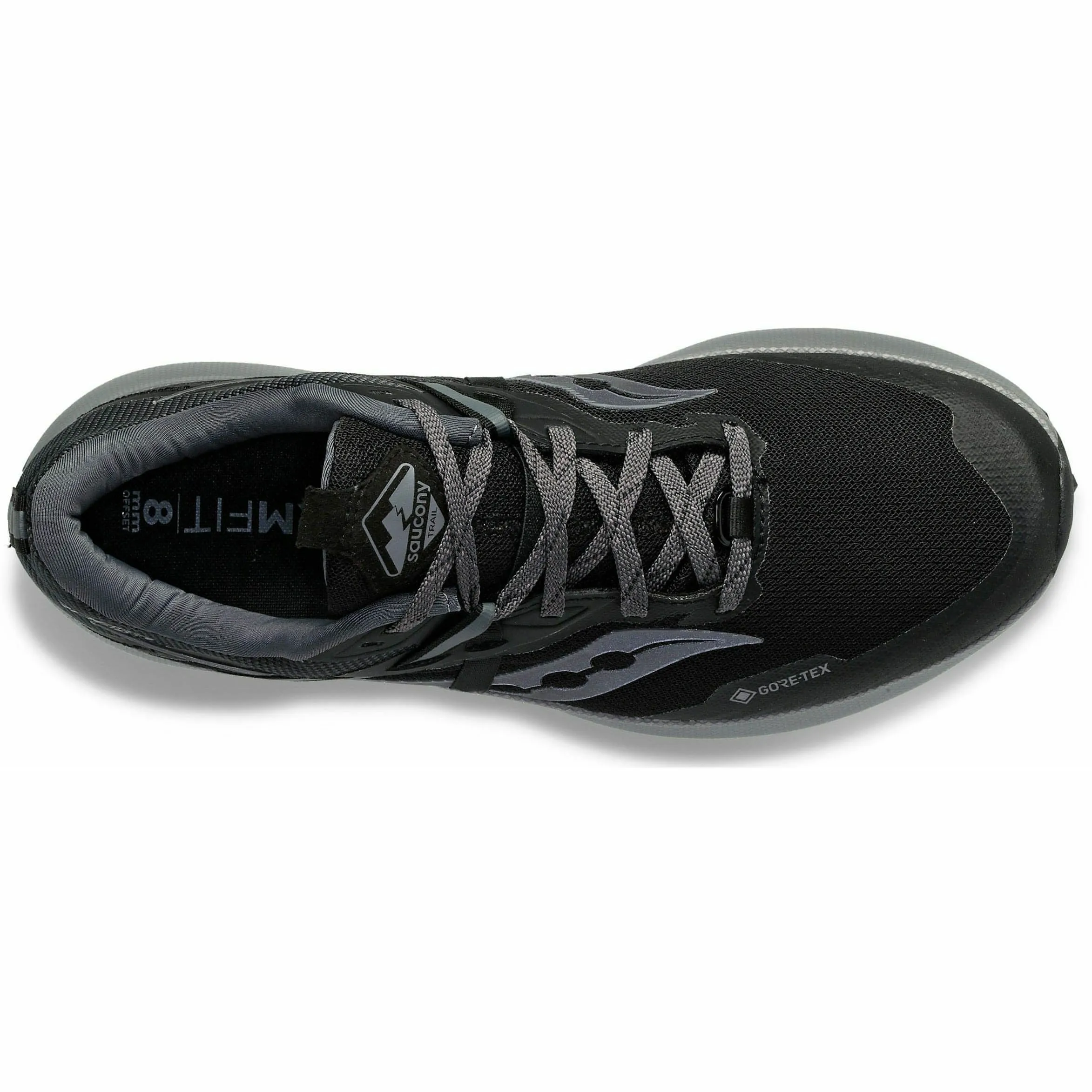 Feather Light Travel Enthusiasts Saucony Ride 15 TR GORE-TEX Mens Trail Running Shoes - Black