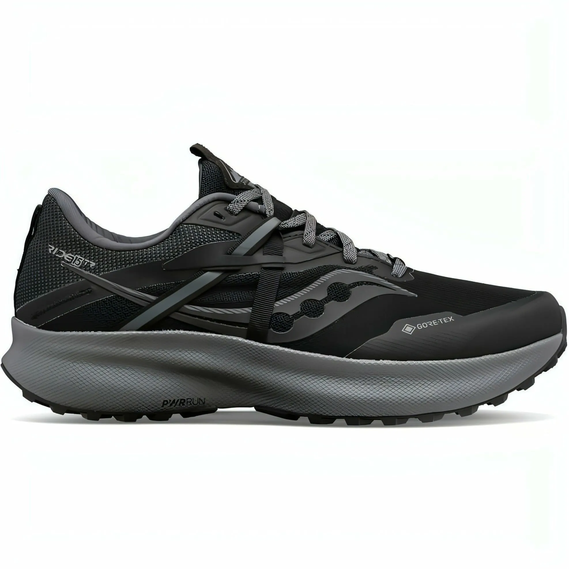 Saucony Ride 15 TR GORE-TEX Mens Trail Running Shoes - Black Matte Base Neutral Base