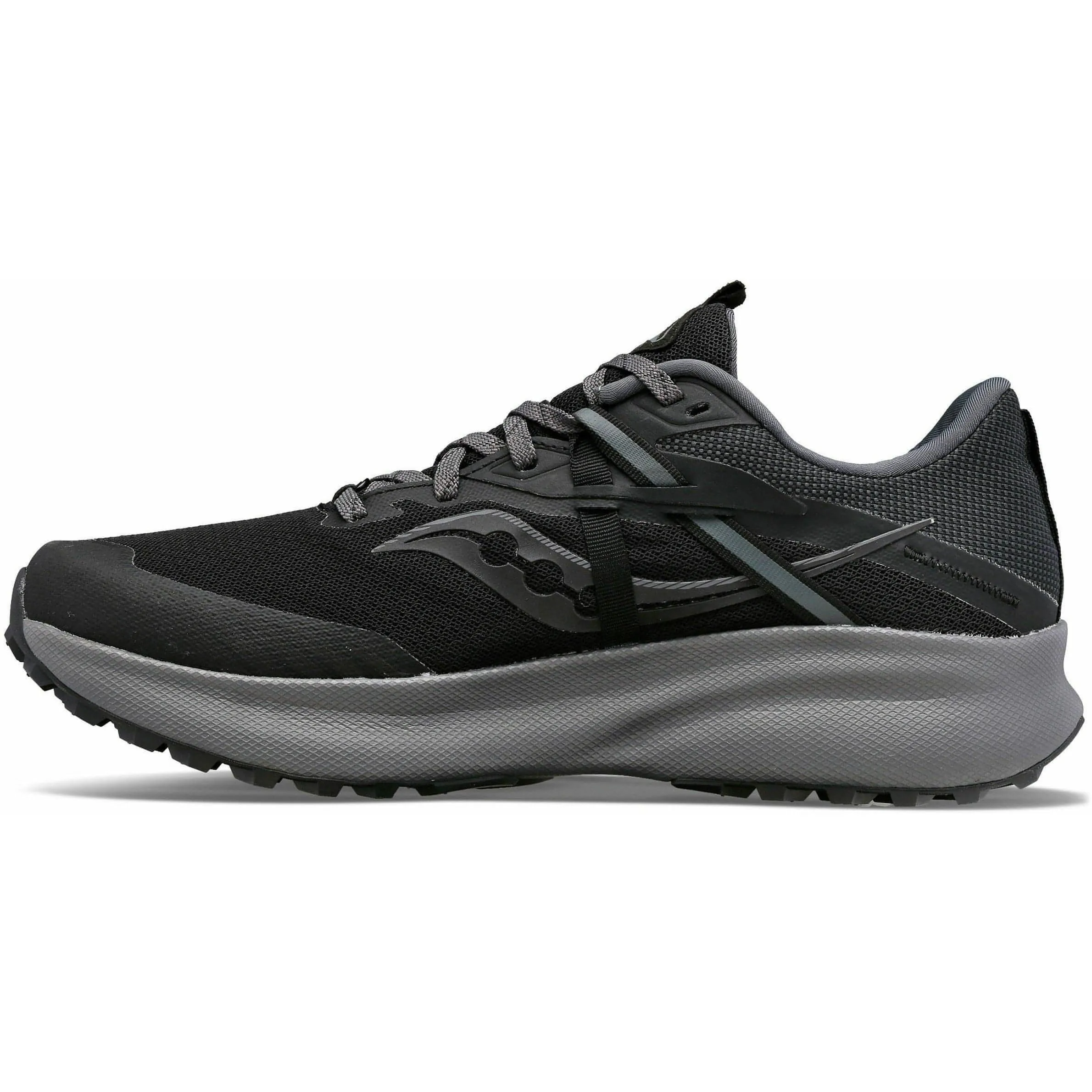 Ice Grip Ventilated Mesh Sunny Walks Saucony Ride 15 TR GORE-TEX Mens Trail Running Shoes - Black