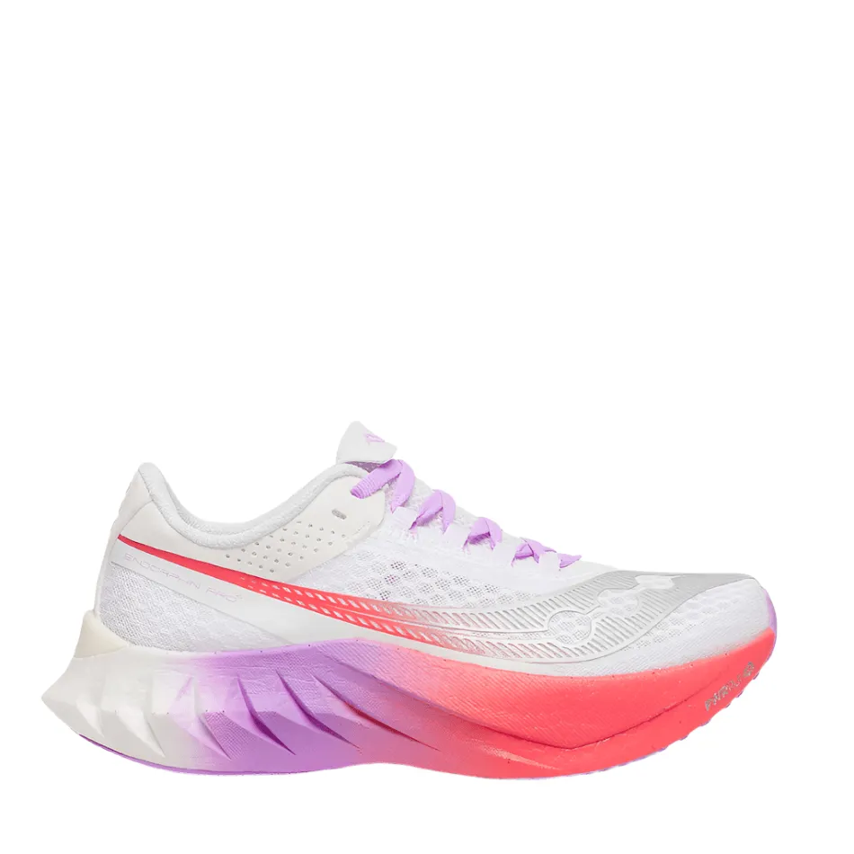 Saucony Women's Endorphin Pro 4 Running Shoes in White/Crocus AW25 versatile running shoes