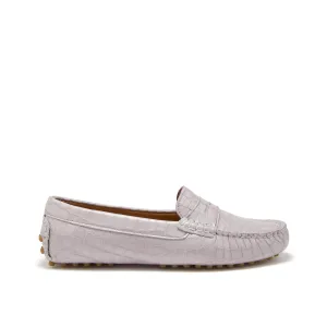 Women's Penny Driving Loafers, lilac croc print patent leather Ultra light