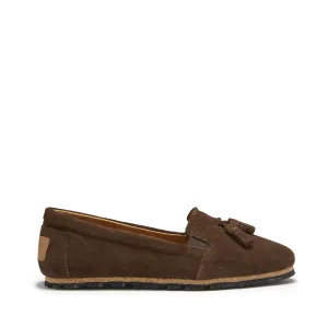 Soft White All Day Long Women's Tasselled Espadrilles, brown suede