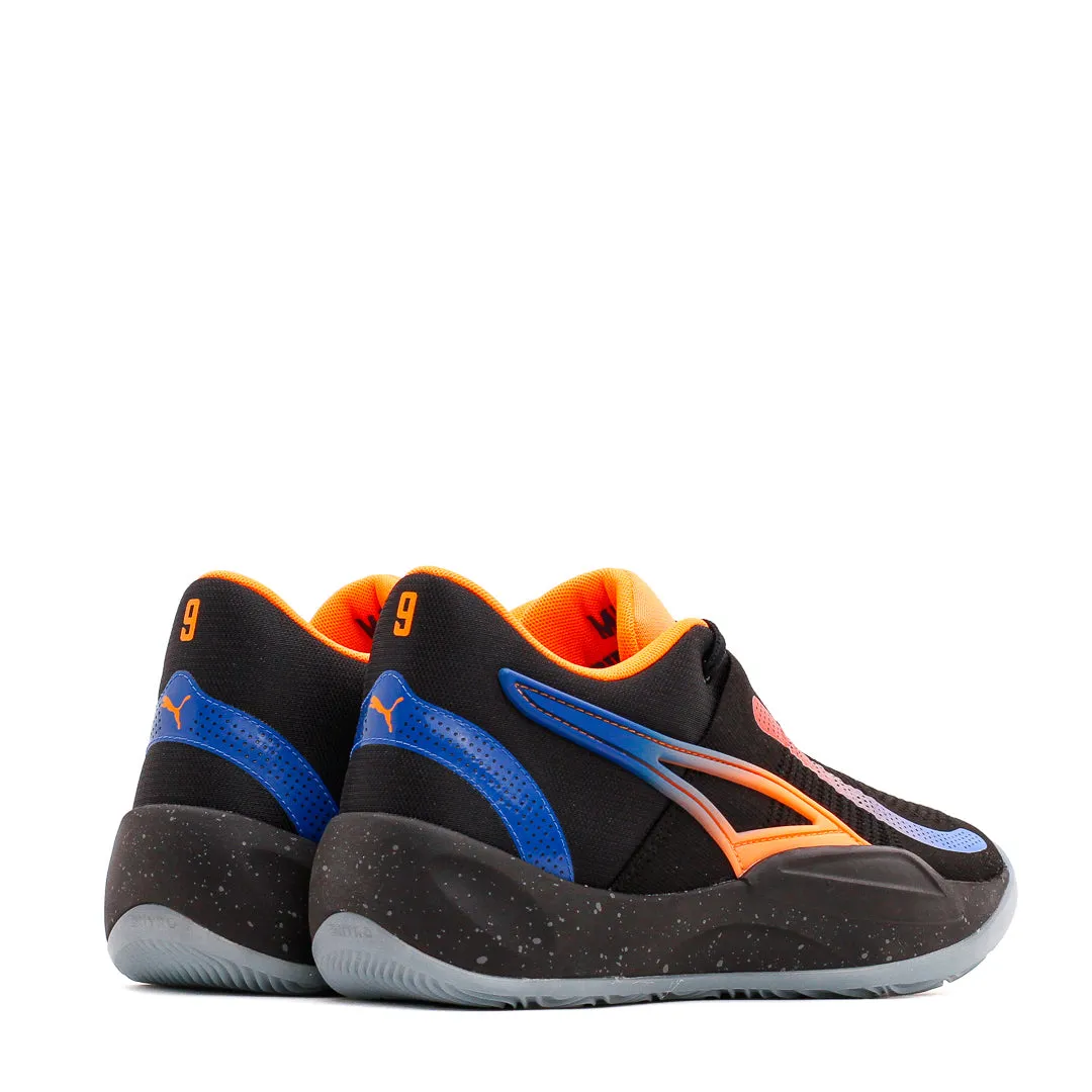 Puma Basketball Men Rise Nitro RJ Barrett Black Orange Blue 377388-02 Zoned Cushioning