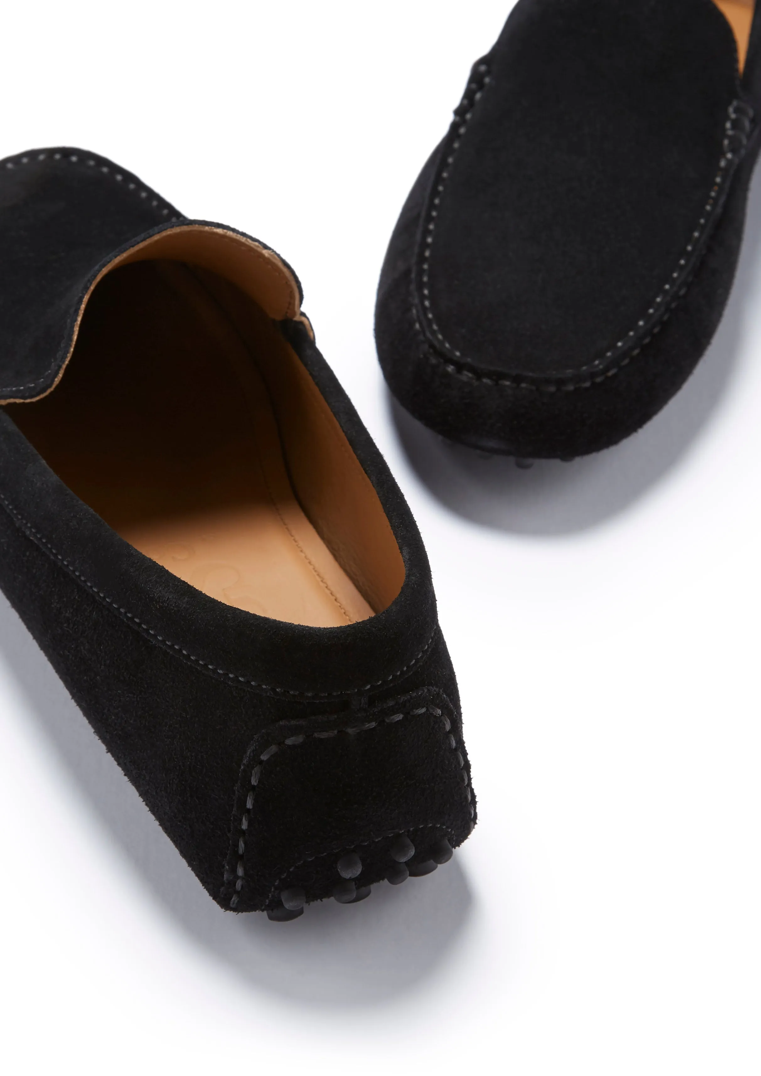 Driving Loafers, black suede Slip   On