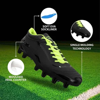 Ventilated Upper NIVIA Airstrike Football Shoes for Men (Black)