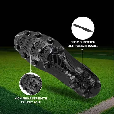 Soft Lining Fit Design NIVIA Airstrike Football Shoes for Men (Black)