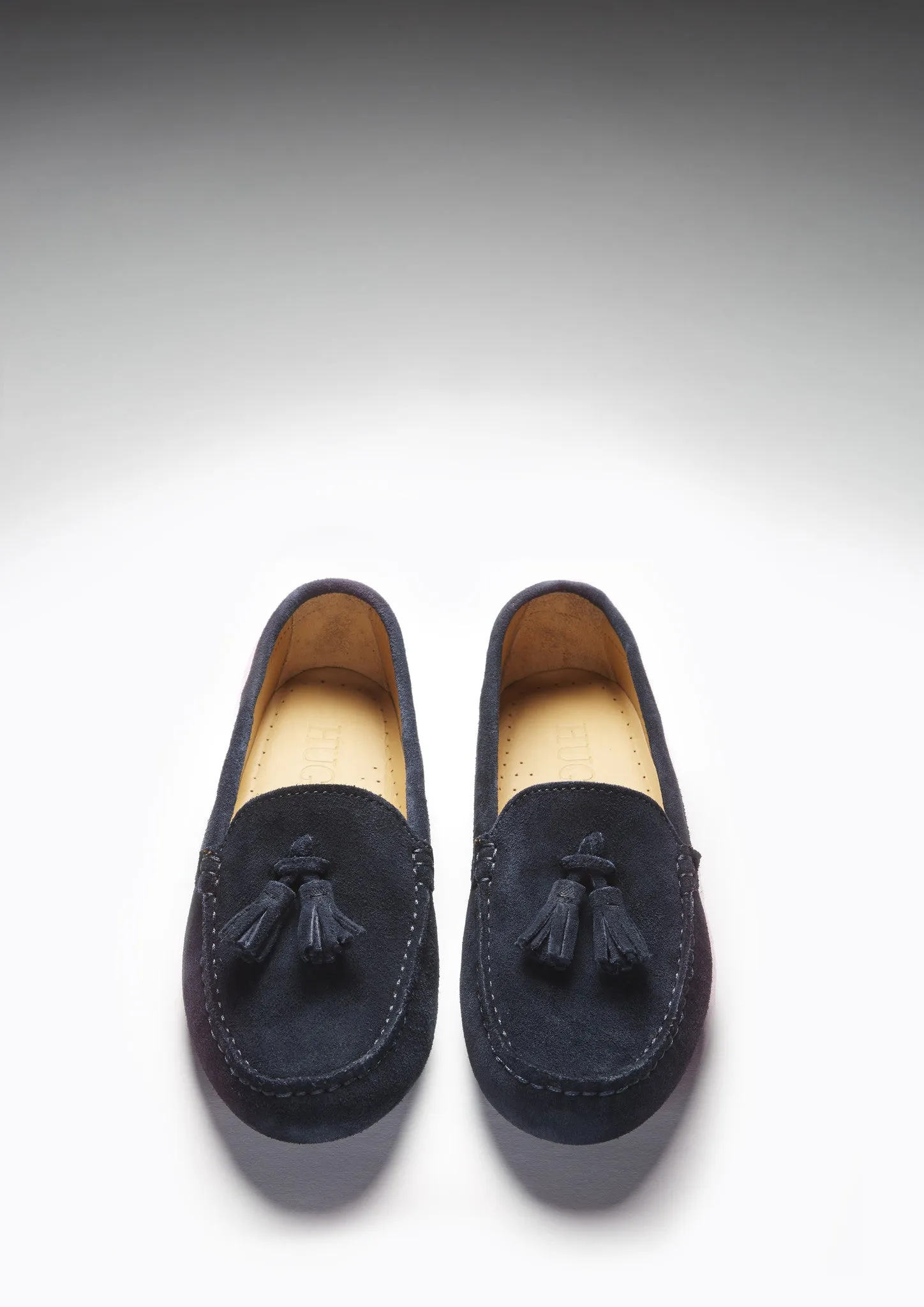 Hold Firm Practical Design Women's Tasselled Driving Loafers, navy blue suede
