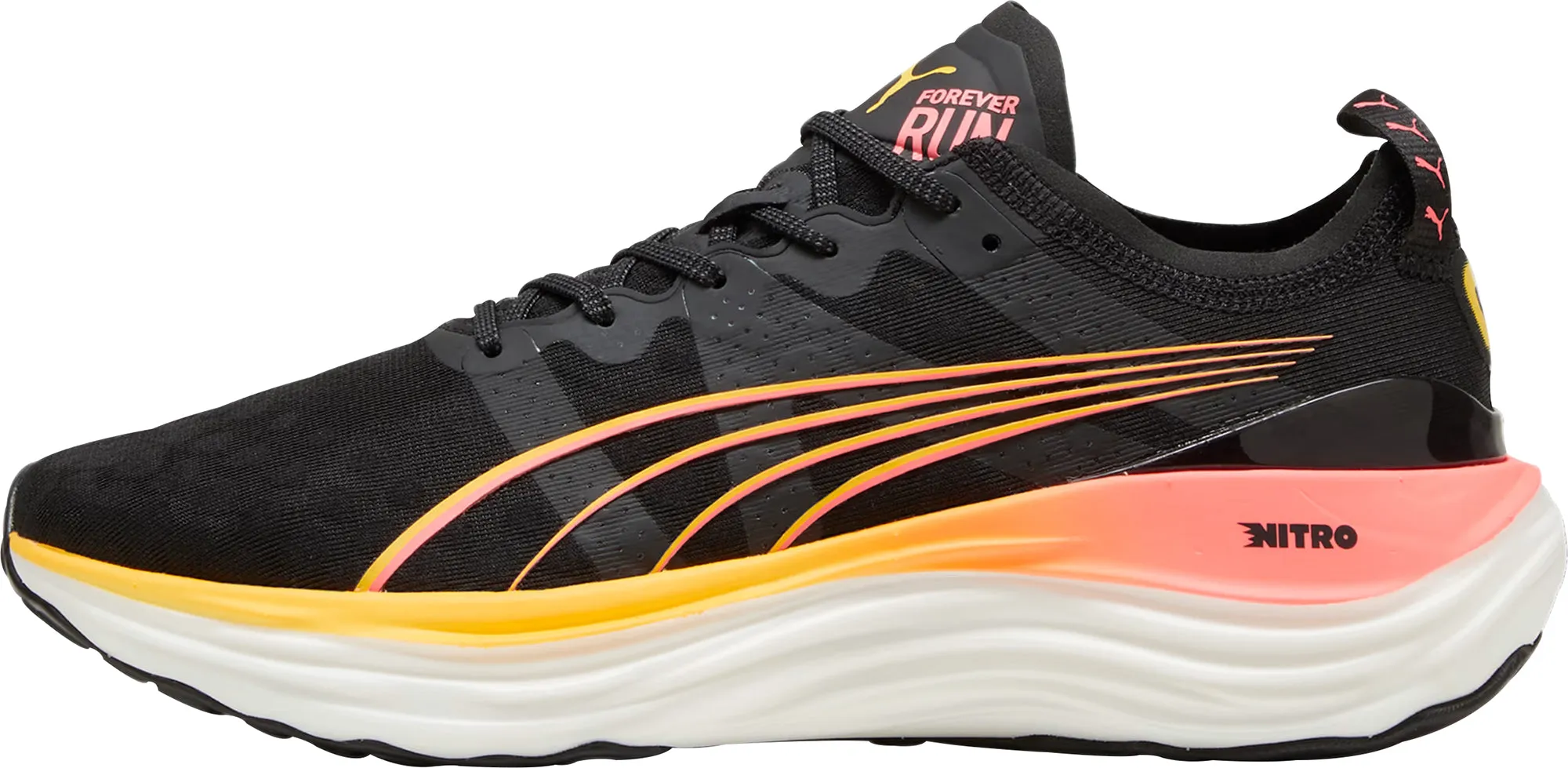 Puma ForeverRun Nitro Mens Running Shoes - Black Heel Safe