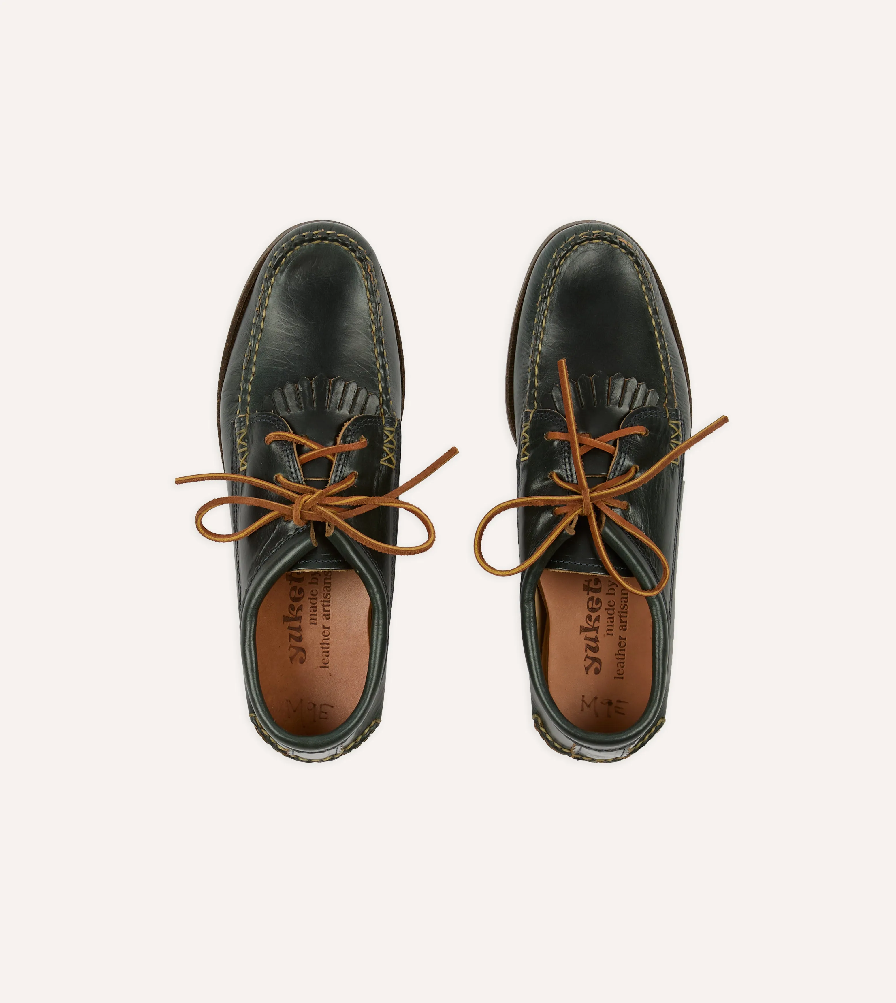 Yuketen Navy Kiltie Blucher with Camp Sole Core Flex