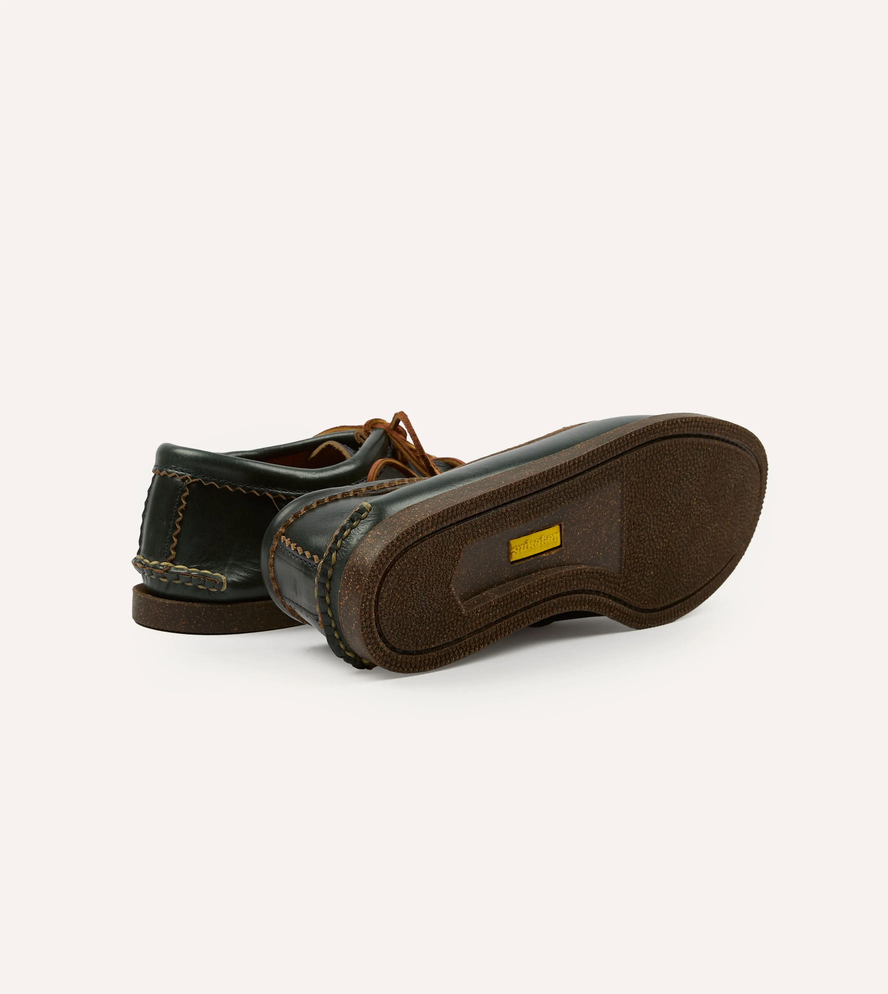 Yuketen Navy Kiltie Blucher with Camp Sole Wave Flow Korean Trend