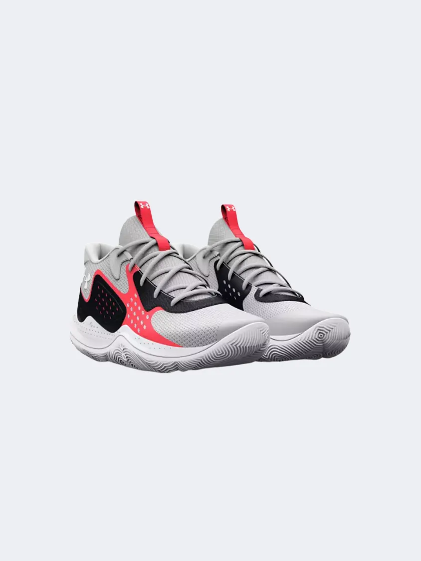 Adaptive Lace Lock Stability Control Mechanism Under Armour Jet 23 Men Basketball Shoes Grey/Beta/White