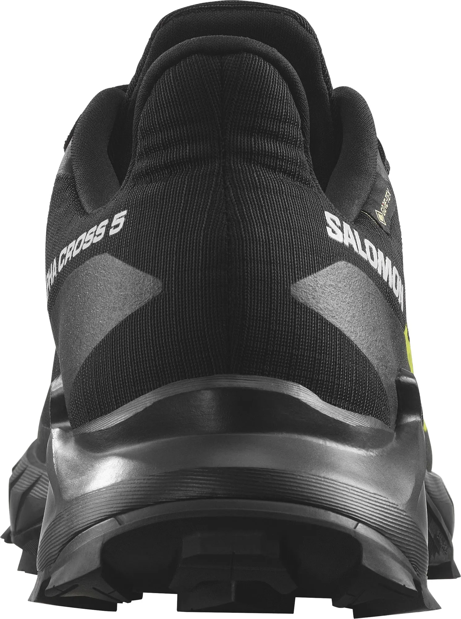 Durable Build Hiking Trails Waterproof Travel Light Salomon Alphacross 5 GORE-TEX Mens Trail Running Shoes - Black