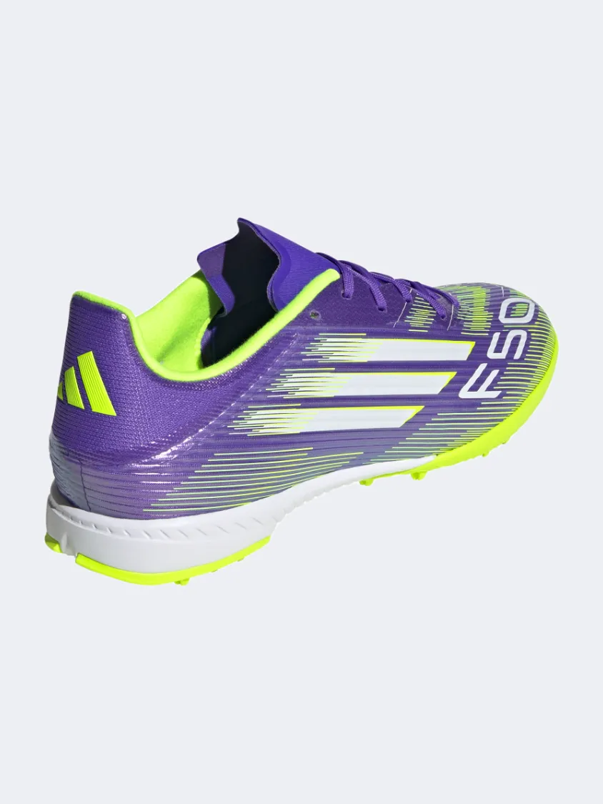 Adidas F50 League Tf Men Football Shoes Purple Midfoot Pressure Tackle Practice