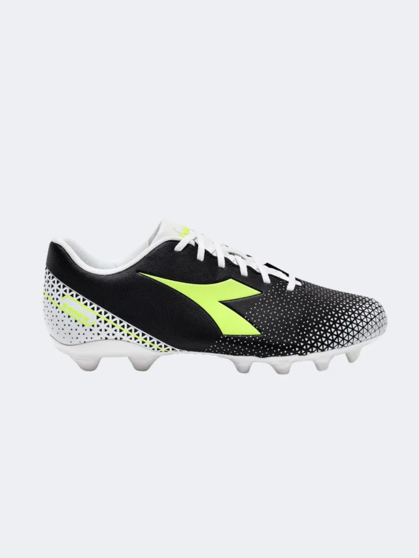 Diadora Pichichi 6 Mg14 Men Football Shoes Black/Yellow/White Elite Motion Ergonomic Shape
