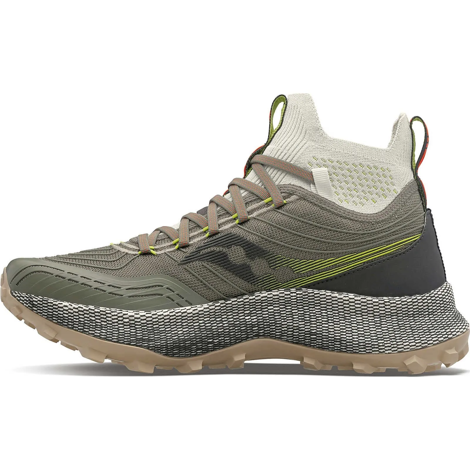 Comfort Outsole Airport Easy Saucony Endorphin Mid Mens Trail Running Shoes - Green