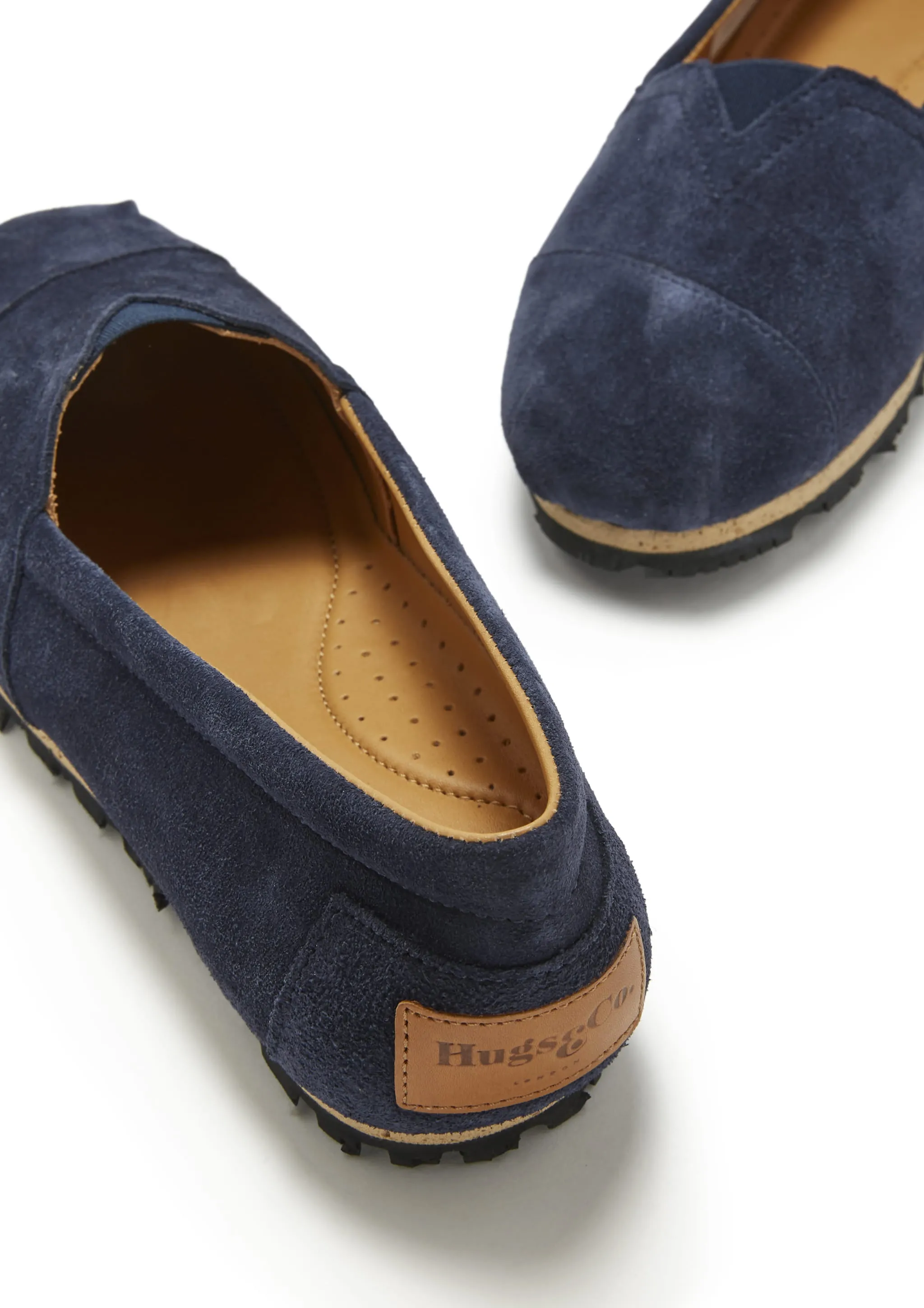 Women's Chukka Espadrilles, navy blue suede Grass Step Comfortable to walk