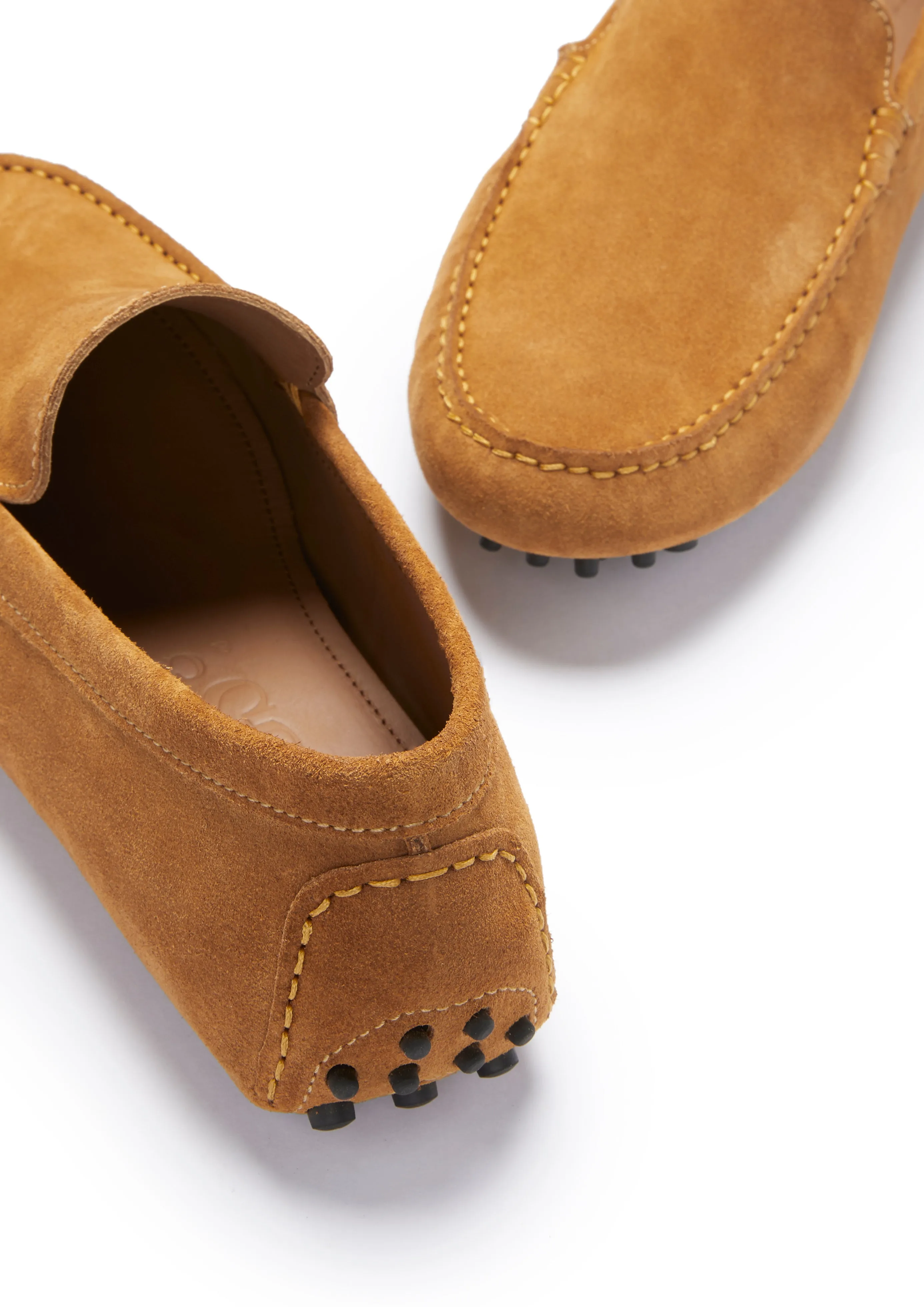 Comfortable Slip-on Style Oil-Treated Driving Loafers, tobacco suede