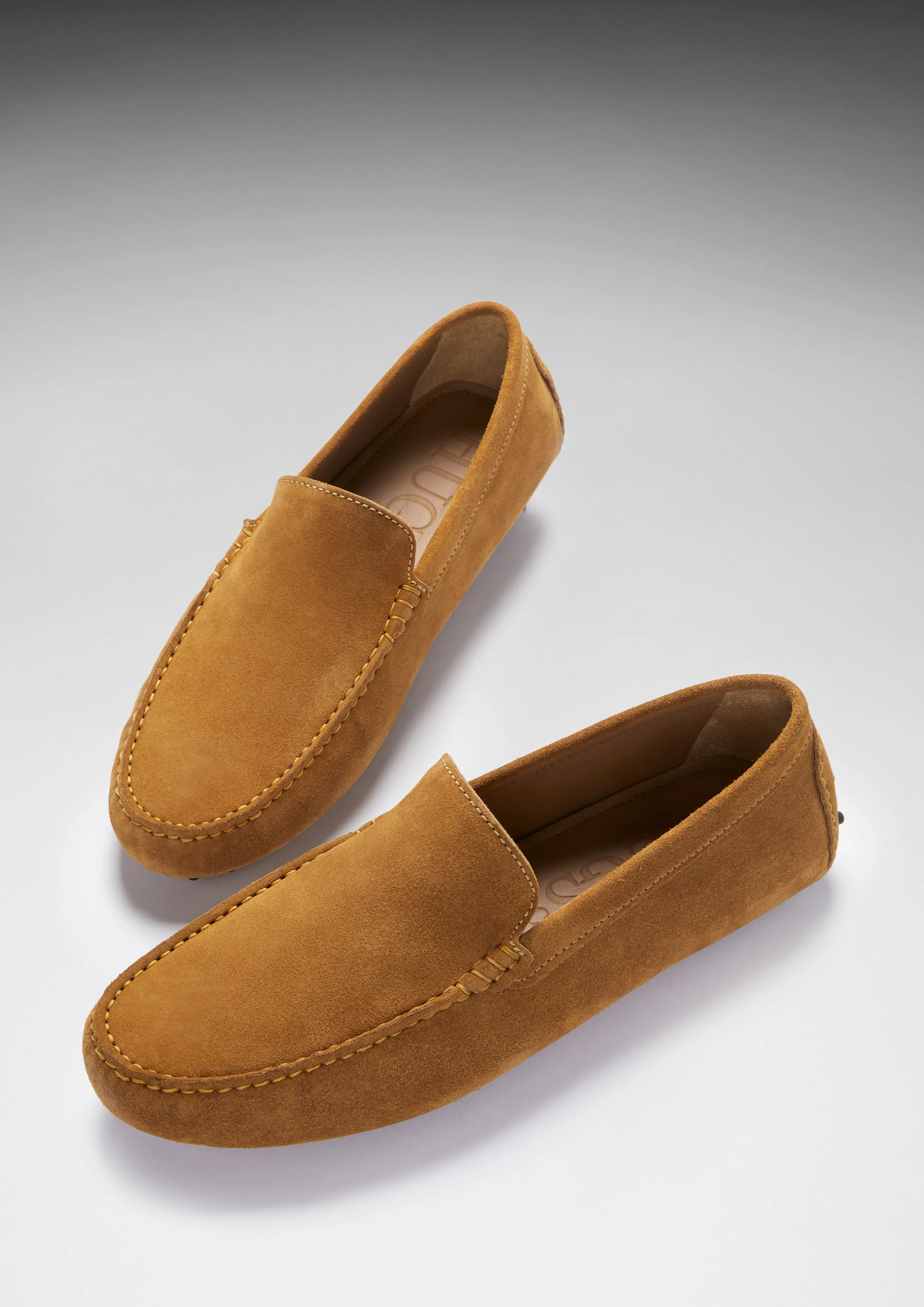 Pure Path Driving Loafers, tobacco suede