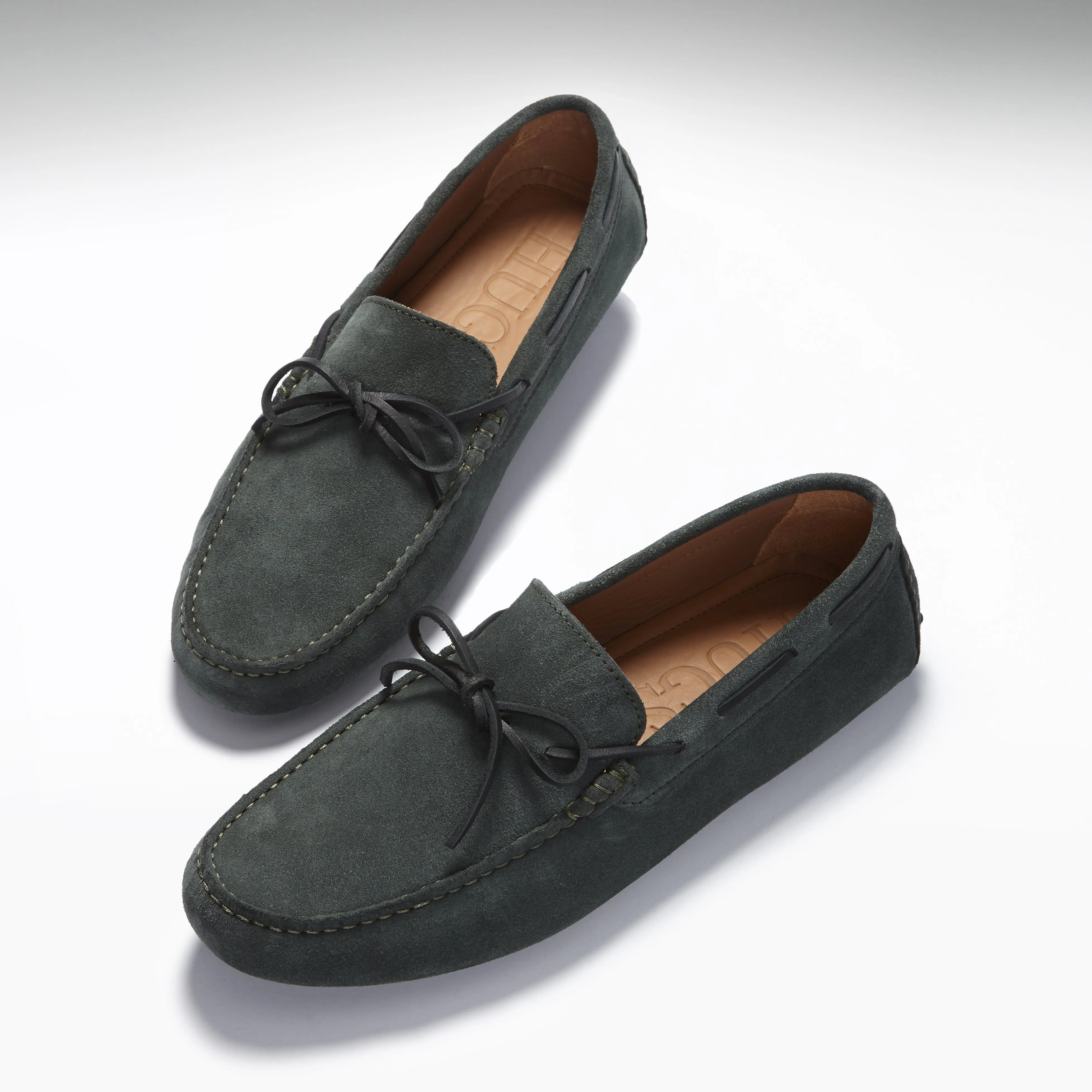 City Safe Walk Clear Laced Driving Loafers, racing green suede