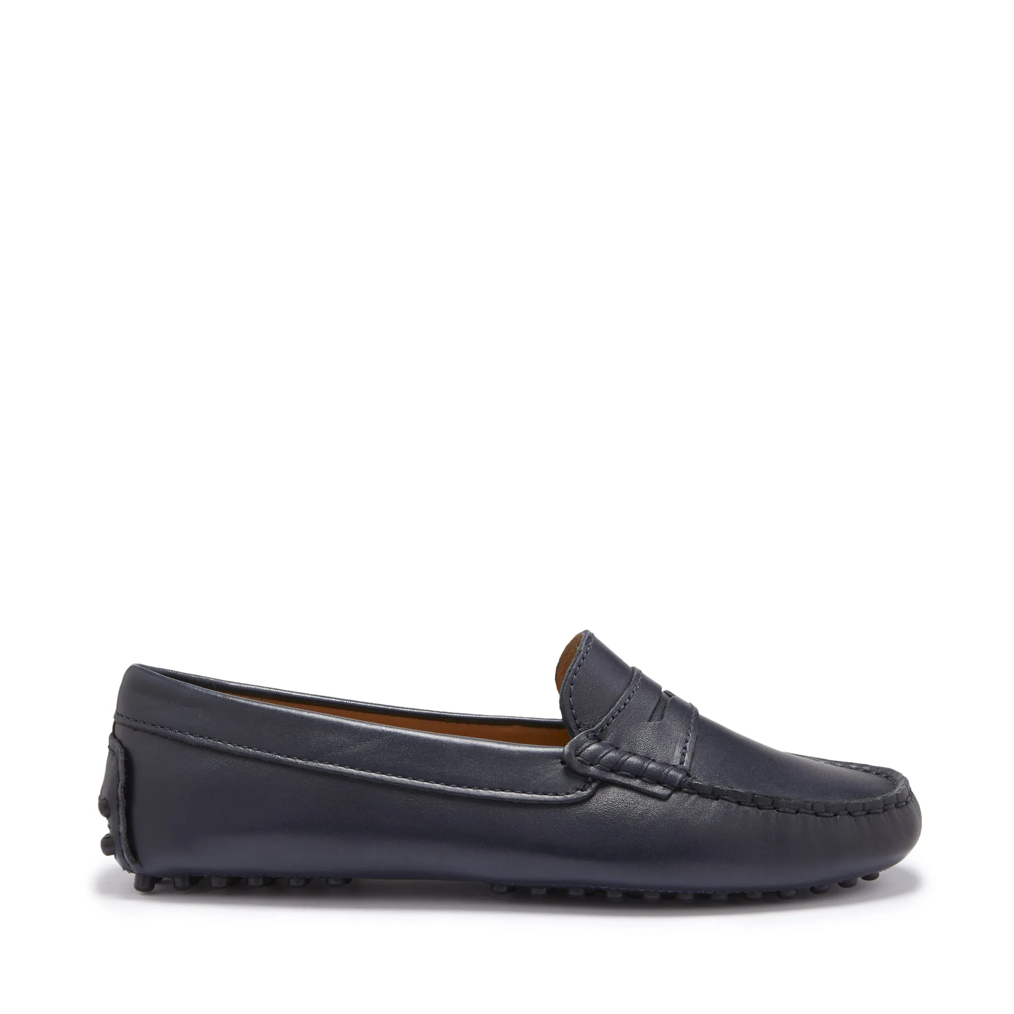 Non-Slip Shoes Women's Penny Driving Loafers, navy blue leather