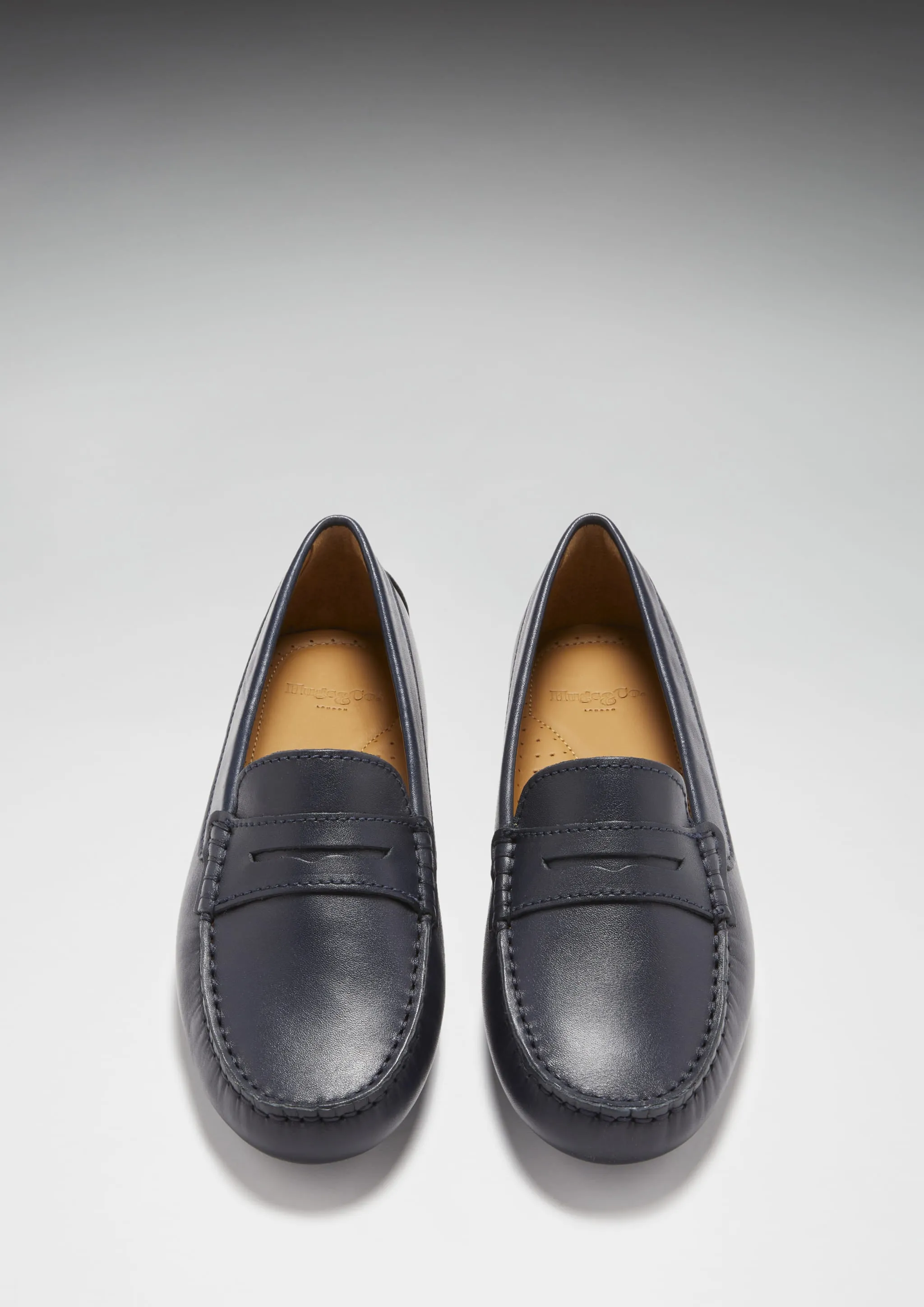 Soft Material Morning Stroll Women's Penny Driving Loafers, navy blue leather