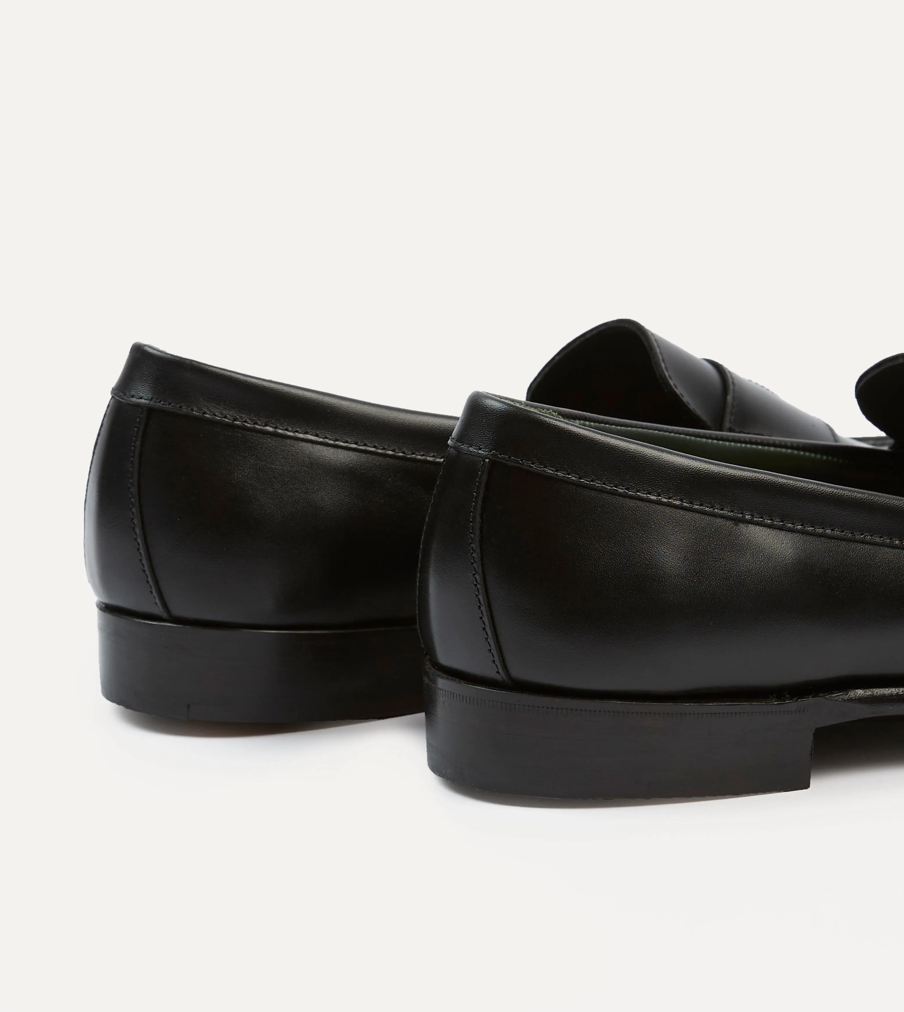 Stud Cool Black Calf Leather Charles Mk II Goodyear Welted Penny Loafer