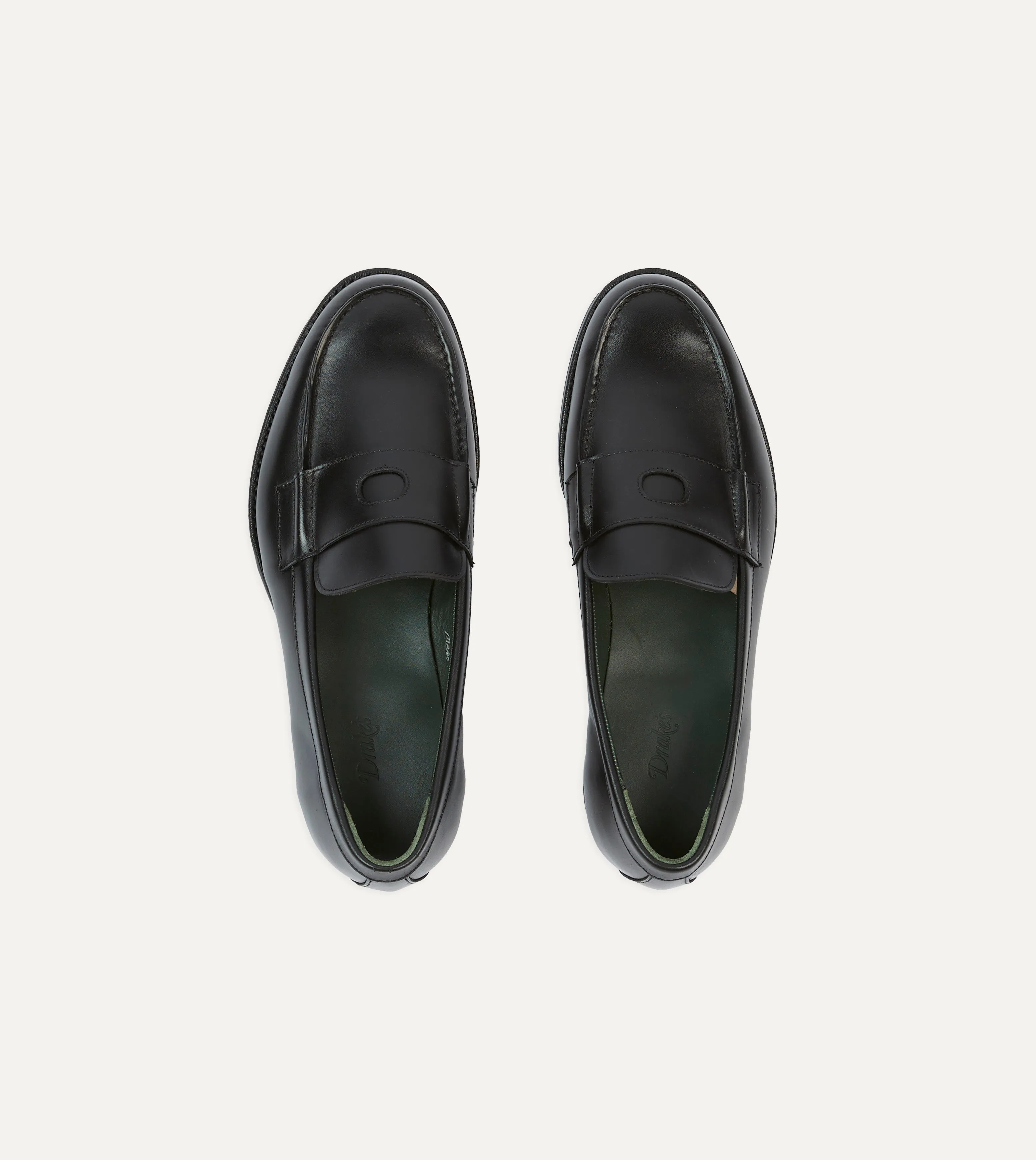 Black Calf Leather Charles Mk II Goodyear Welted Penny Loafer Fashion Glow Synthetic Upper