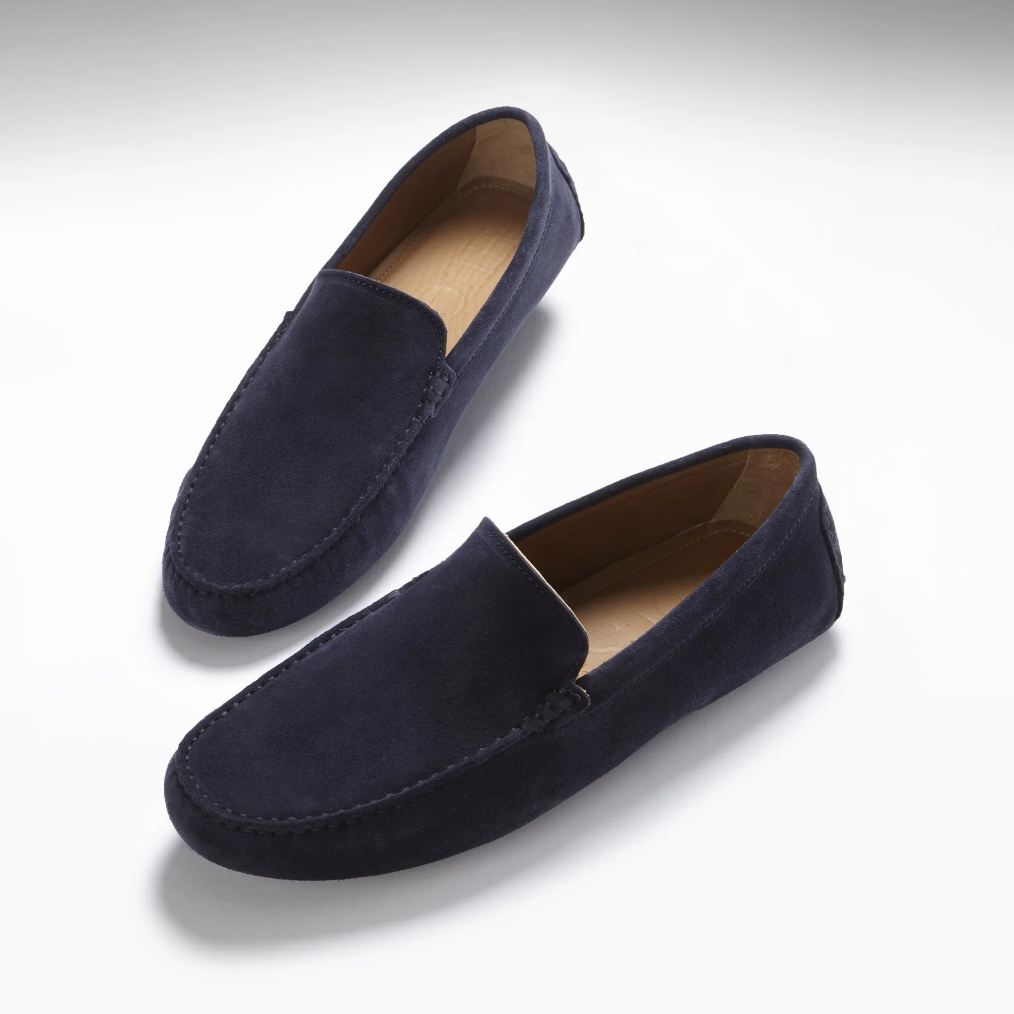Driving Loafers, navy blue suede City Guard