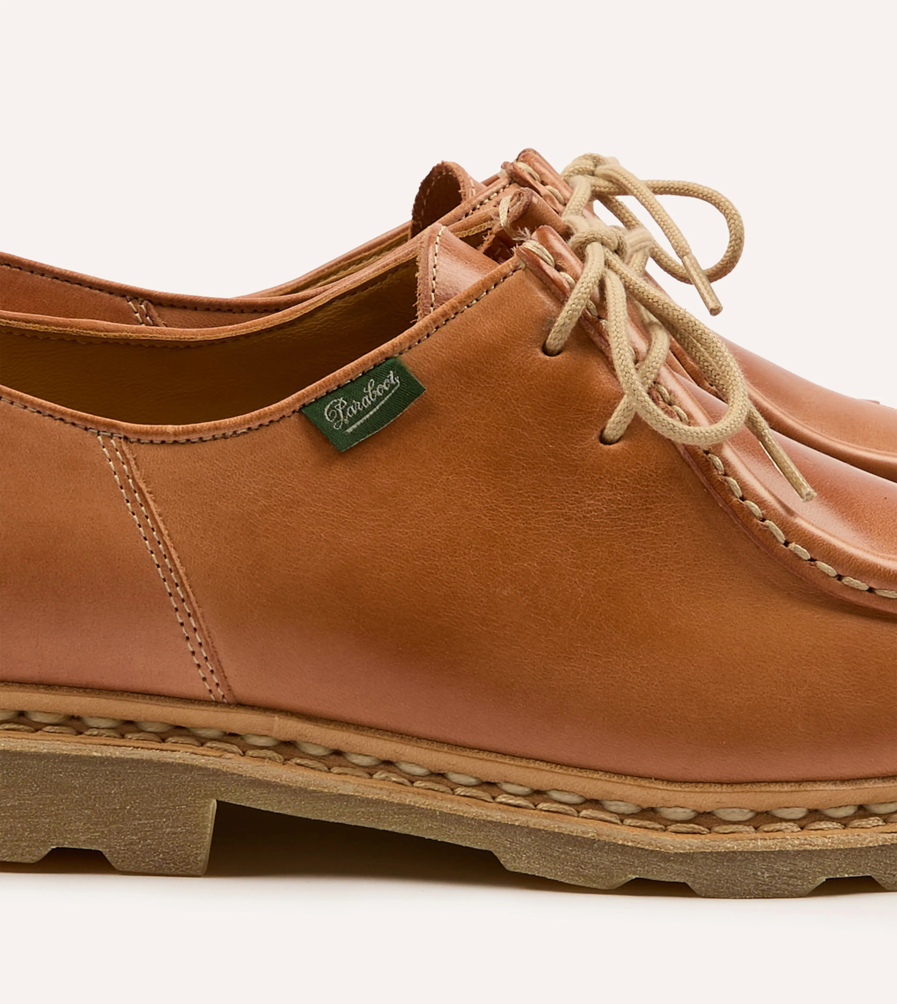 Paraboot Michael Camel Leather Derby Shoe Comfort Step