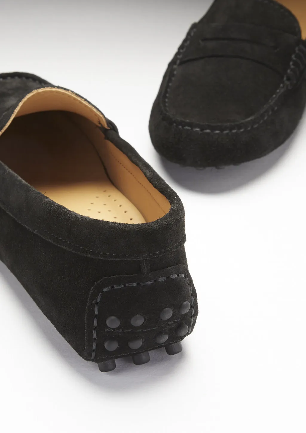 Women's Penny Driving Loafers, black suede Event Walk
