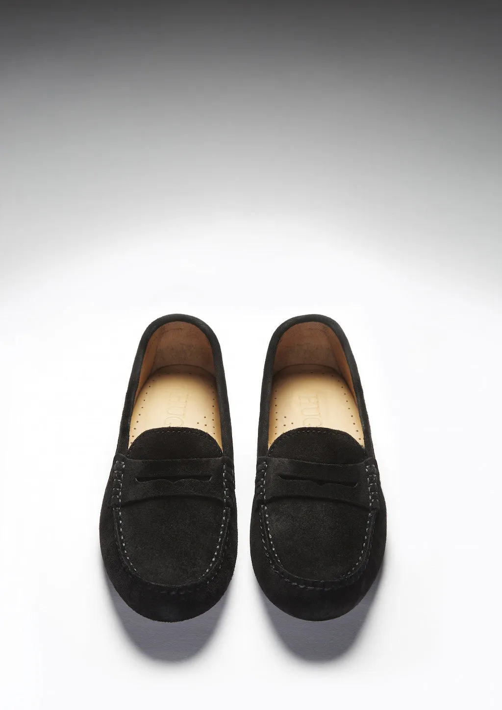 Women's Penny Driving Loafers, black suede Step Light