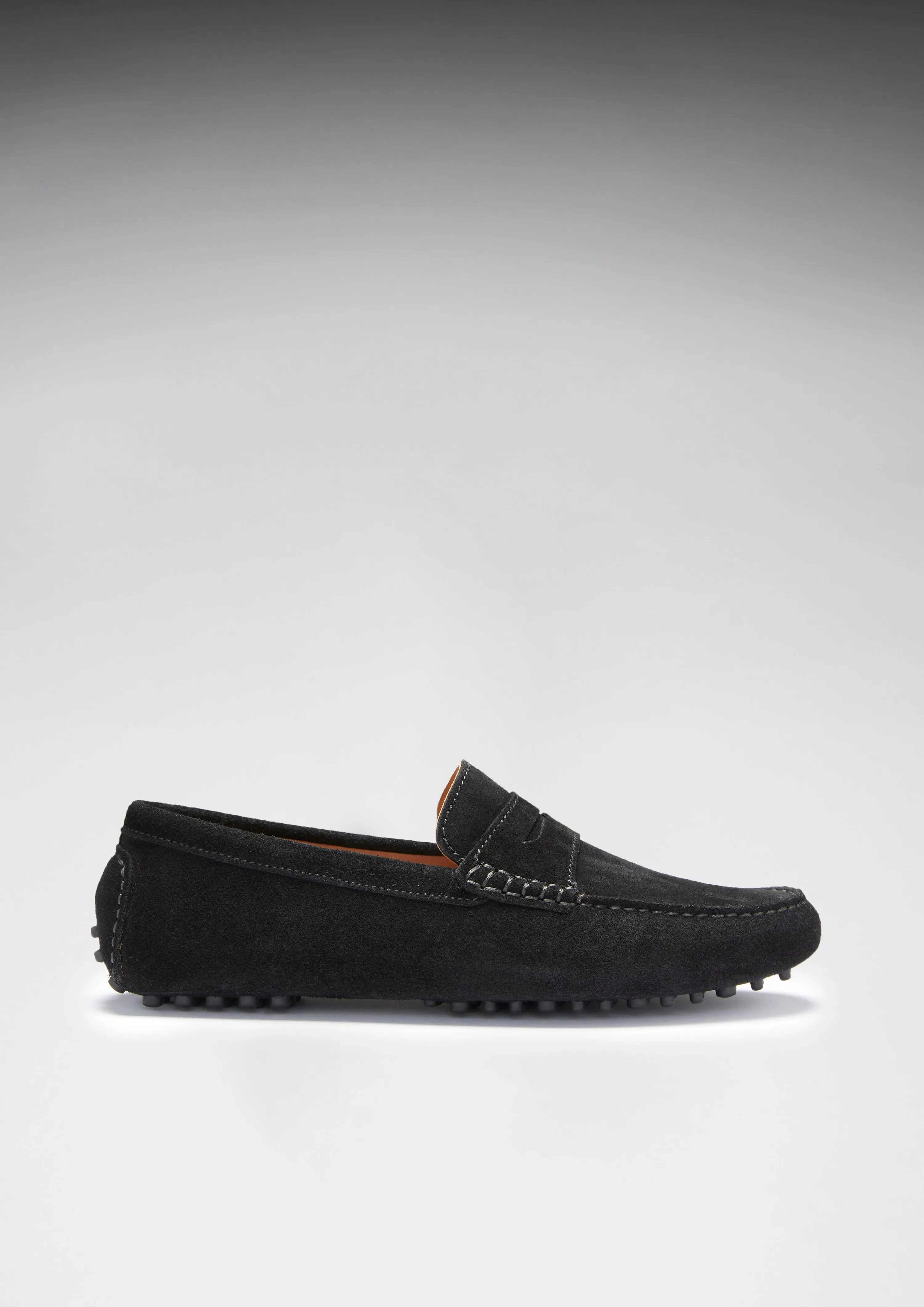 All-day Slip-on Footwear Korean Cool Penny Driving Loafers, black suede