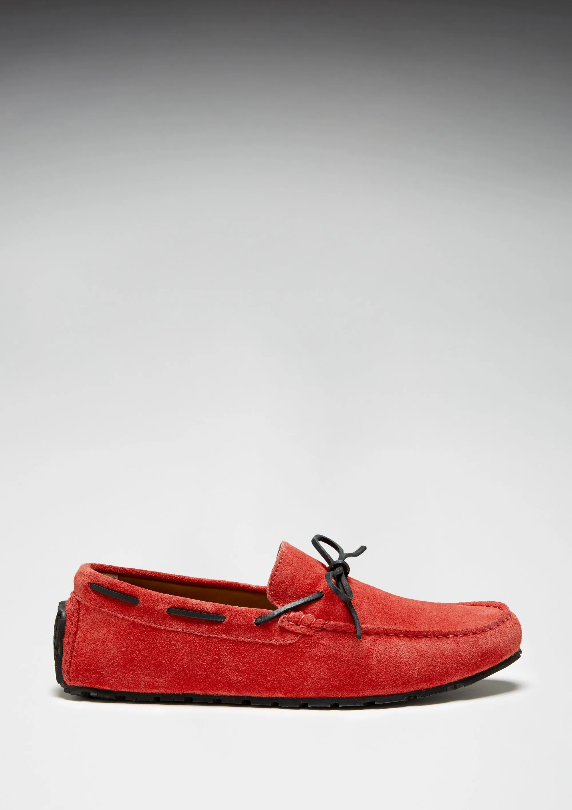 Tyre Sole Laced Driving Loafers, red suede Fast Step