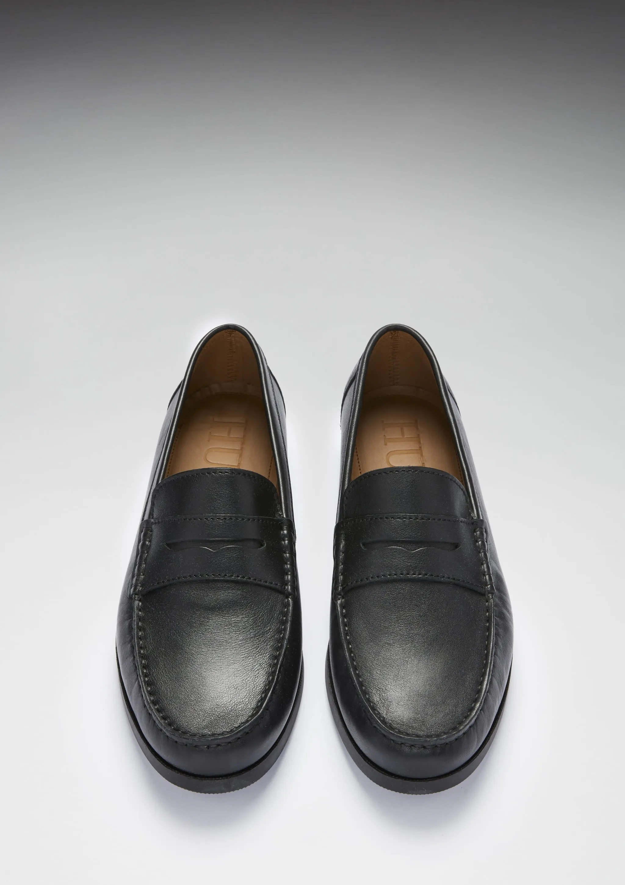 Street Trend Boat Loafers, black leather
