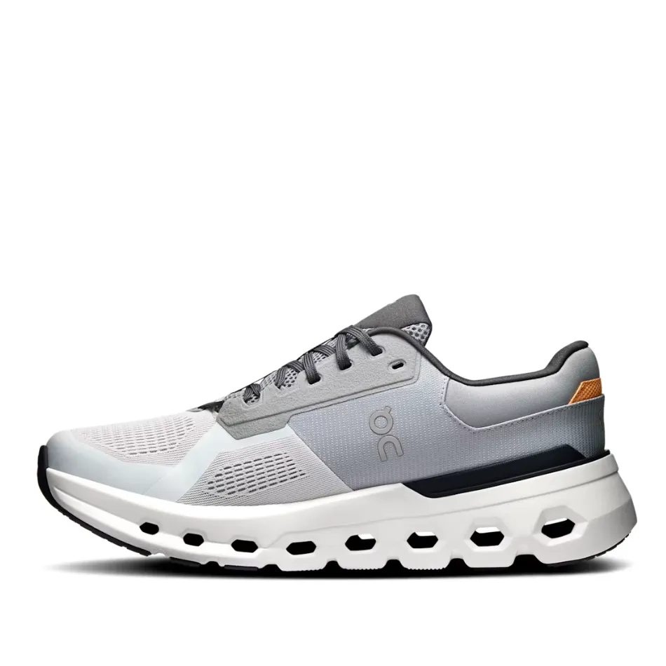 On Men's Cloudrunner 2 Running Shoes in Wolf/Ivory SS25 Heart - rate - monitor - enabled