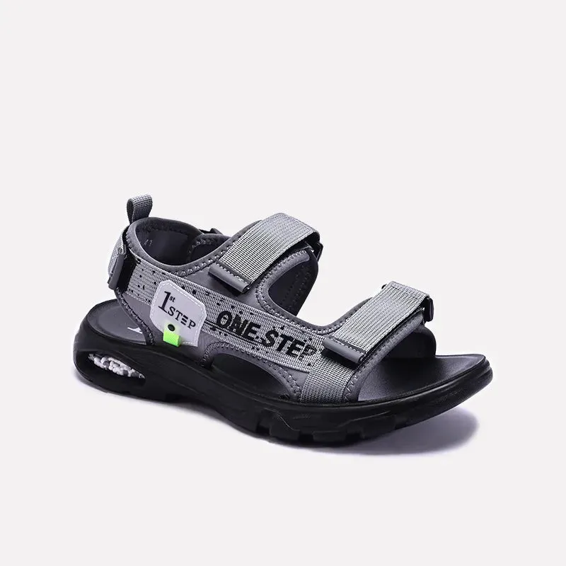 Sleek Feel Step Smart Gray Velcro Strap Sandals 0141181