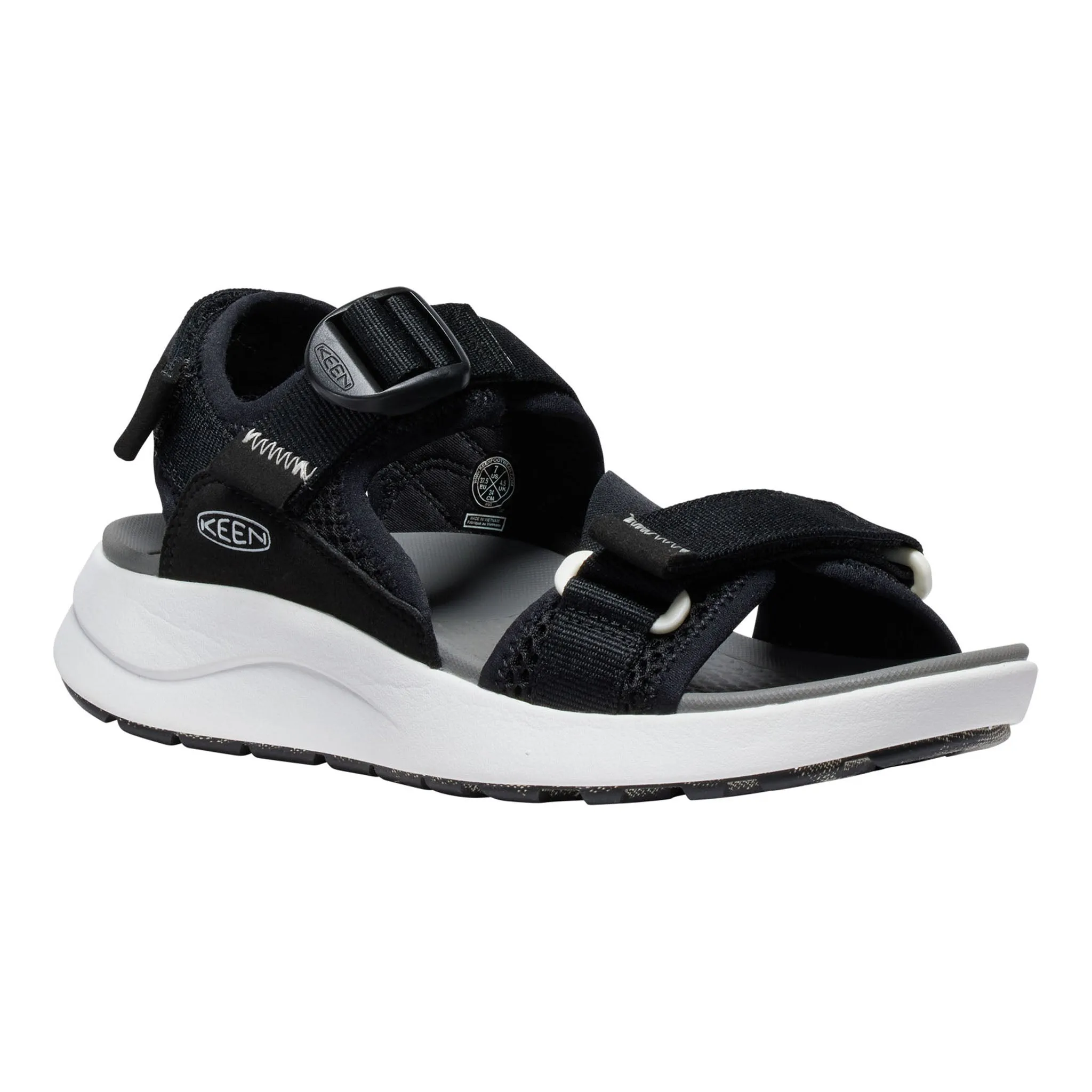 Summer Open Toe Shoes Gel Insole Women's Elle Sport Backstrap Sandal Black/Steel Grey