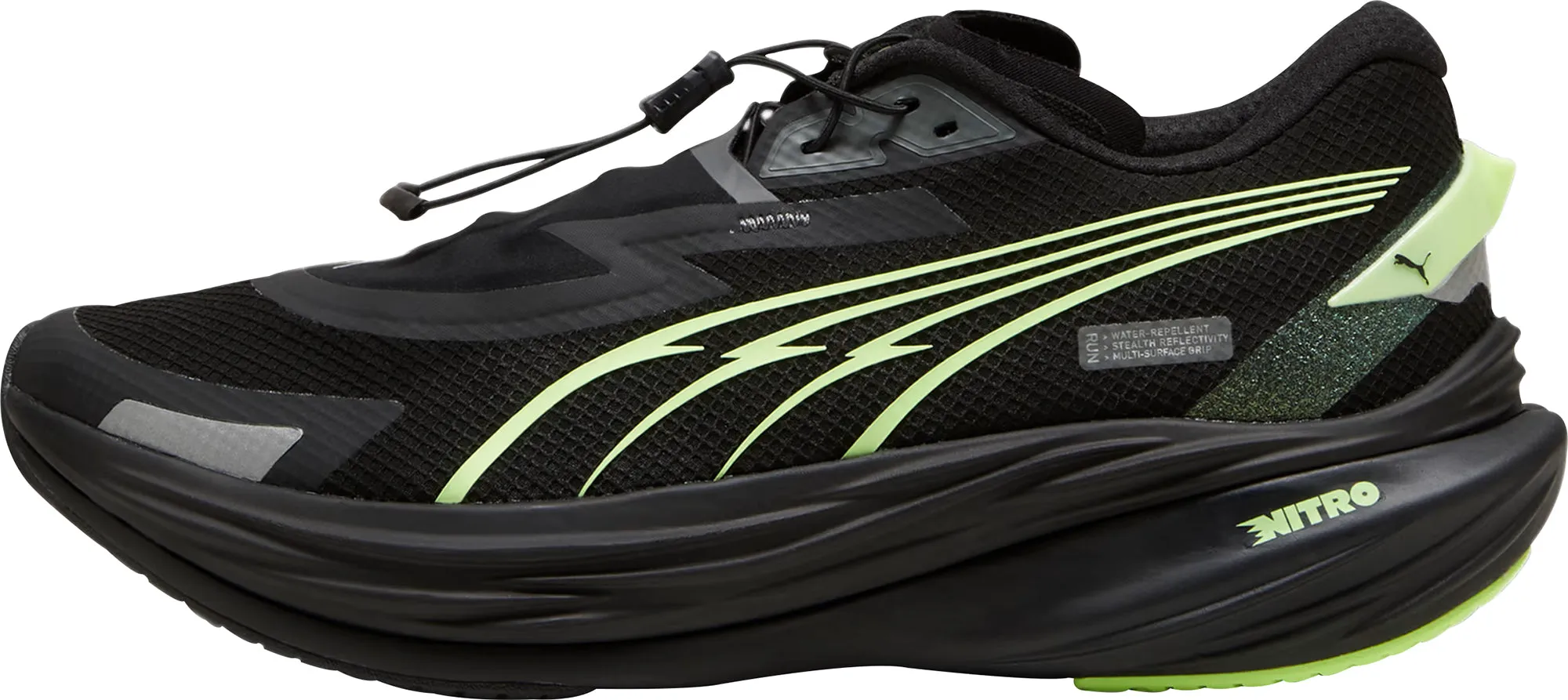 Comfort toe Supportive Core All Ages Puma Deviate Nitro 3 WTR  Mens Running Shoes - Black