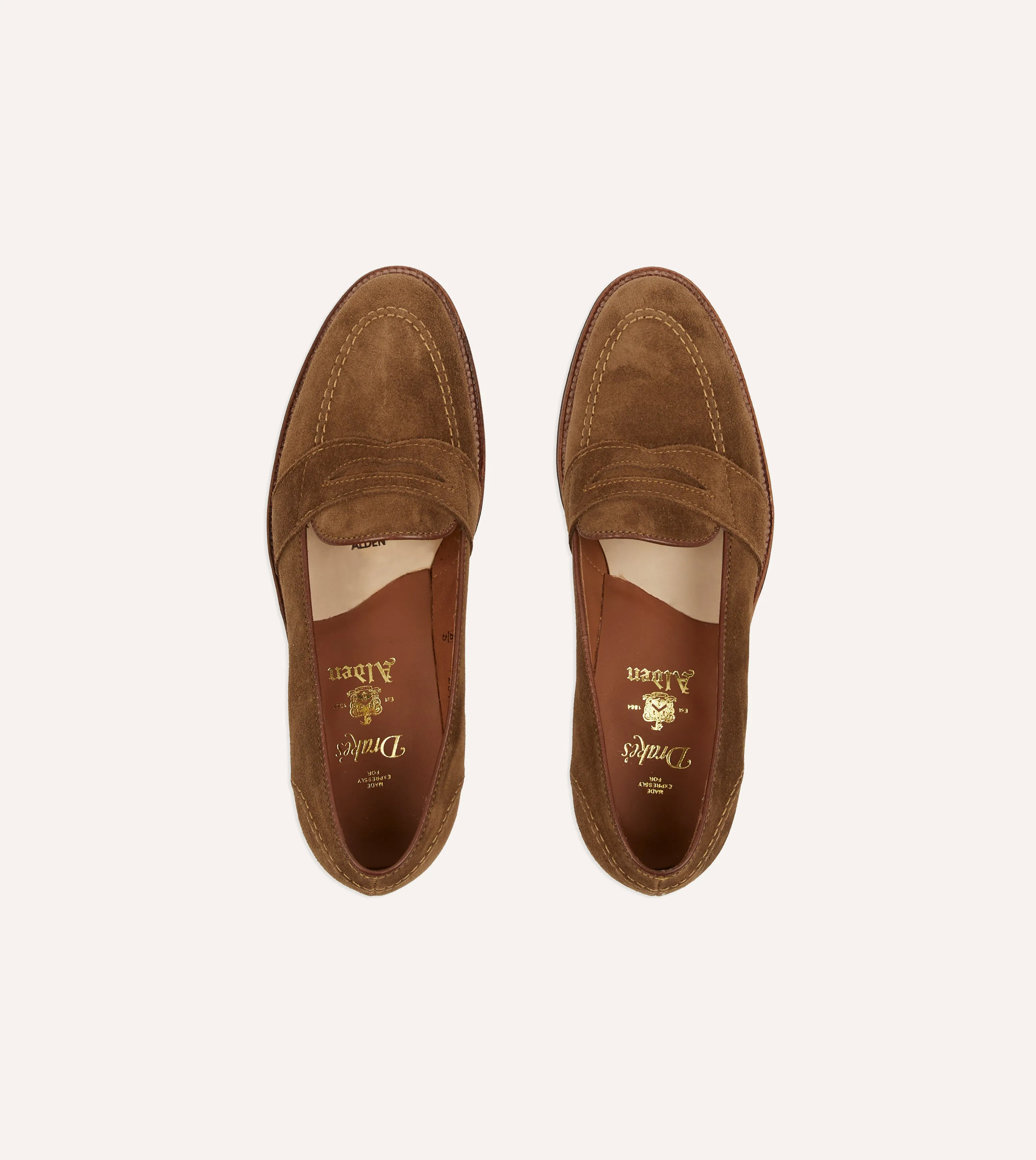 Alden Snuff Suede Full Strap Loafer Training