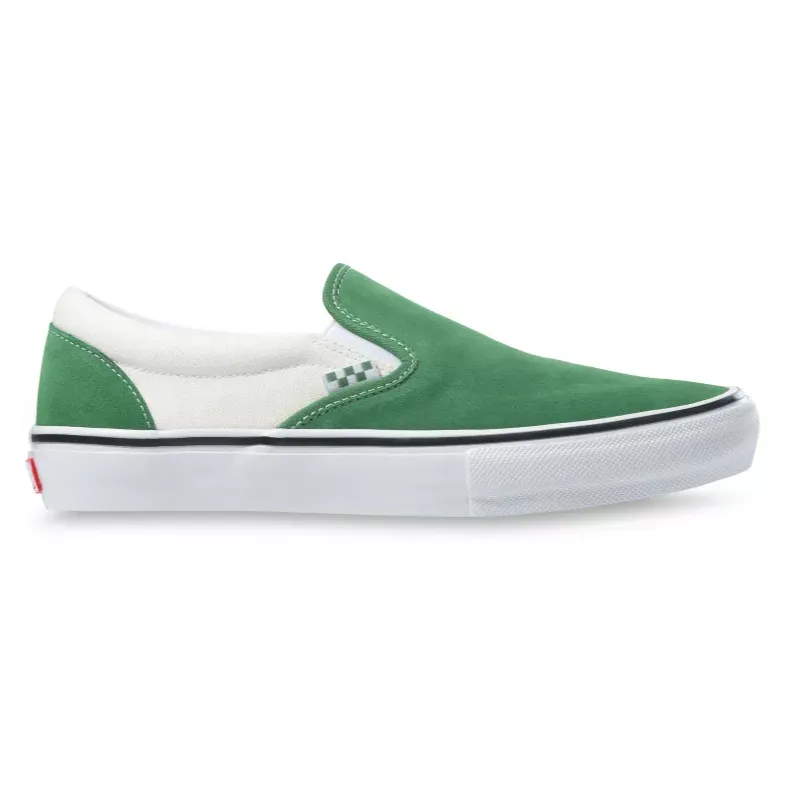 Vans Skate Classics Slip-On Skateboarding Shoes - Juniper/White Narrow Fit Grip Style