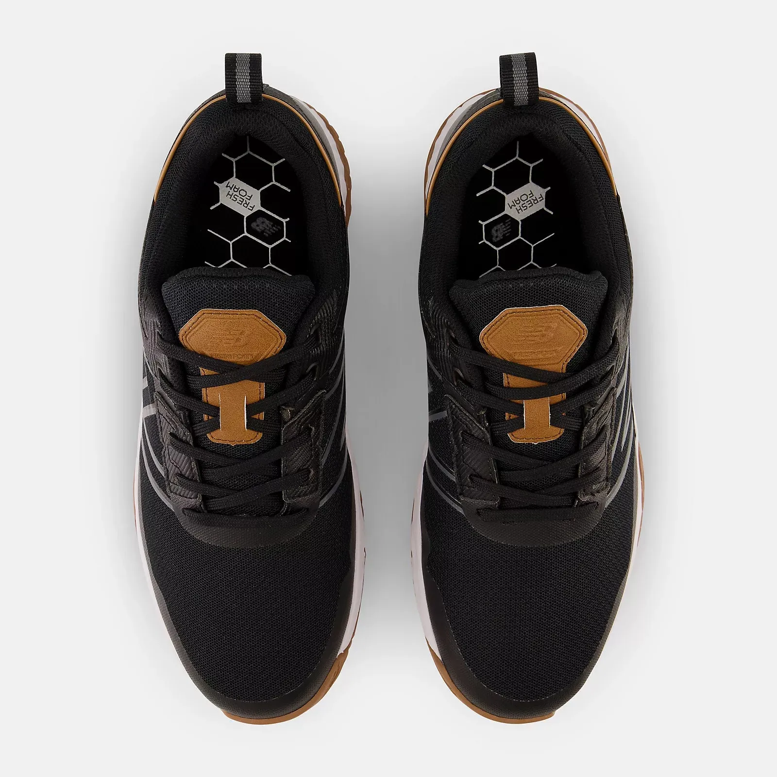 Comfortable Step New Balance Mens Fresh Foam Contend Golf Shoe - BLACK GUM