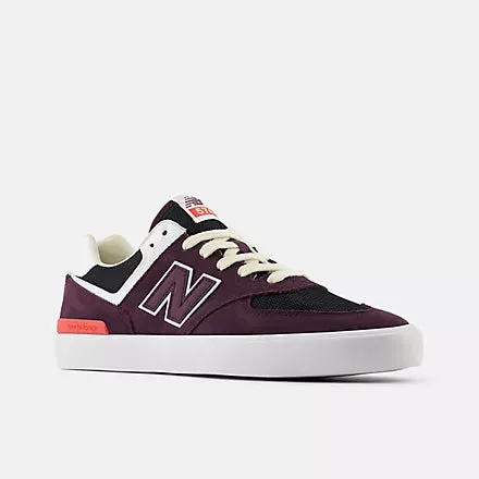 New Balance Numeric 574 Vulc  Shoes - Plum Brown/White Durable Construction