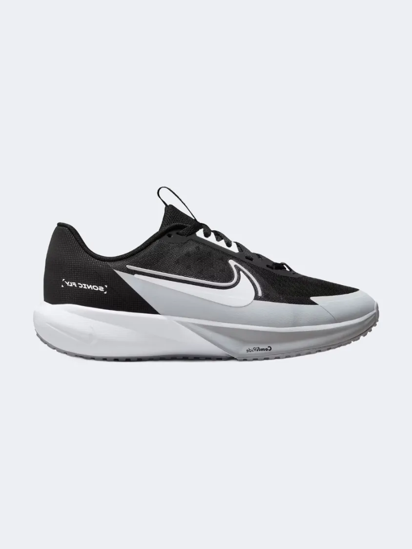 Ergonomic Heel Contour Responsive Foam Cushioning Nike Sonic Fly Gs Basketball Shoes Black/Grey/White